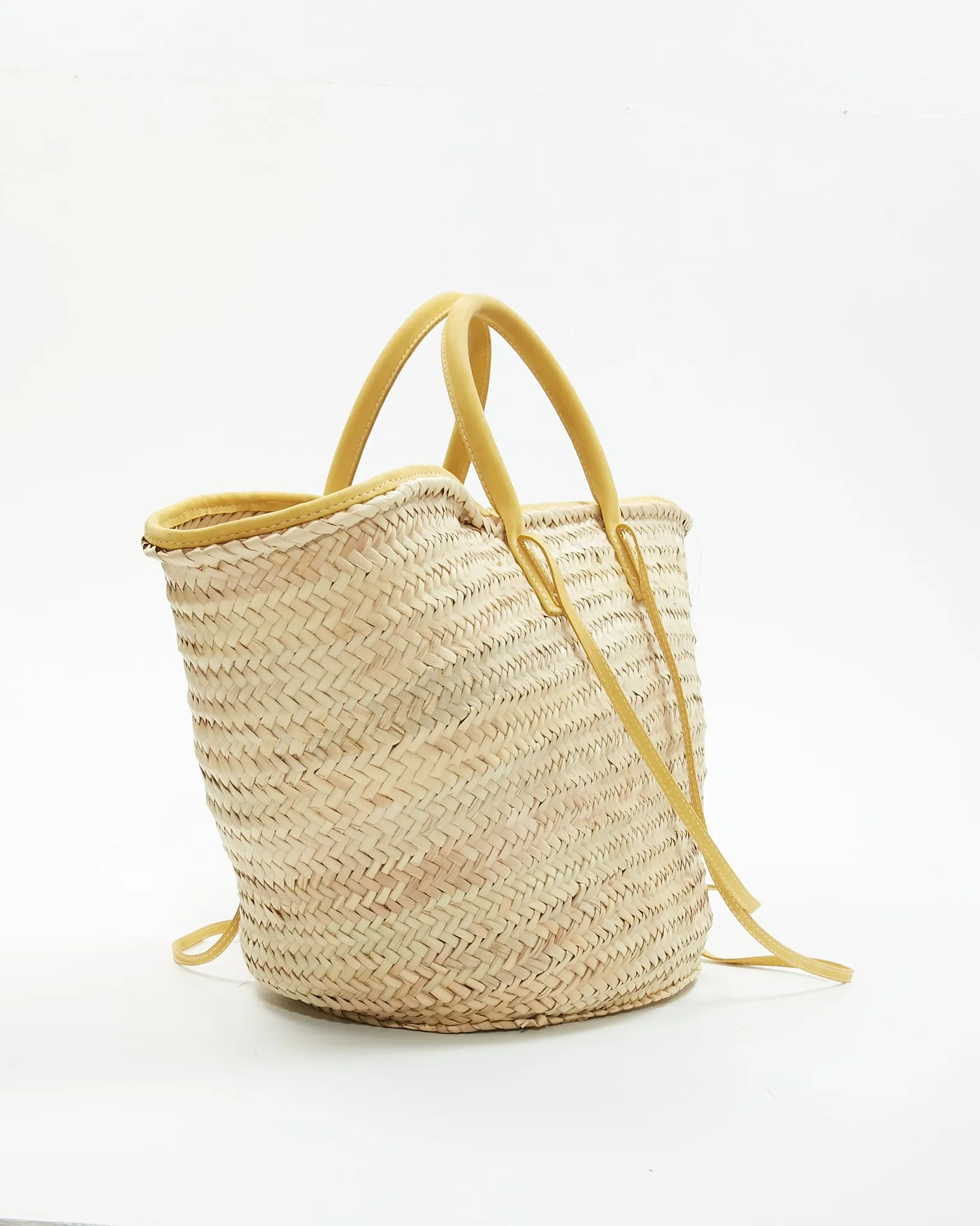 Jacquemus Yellow/Beige Straw Large Tote Bag