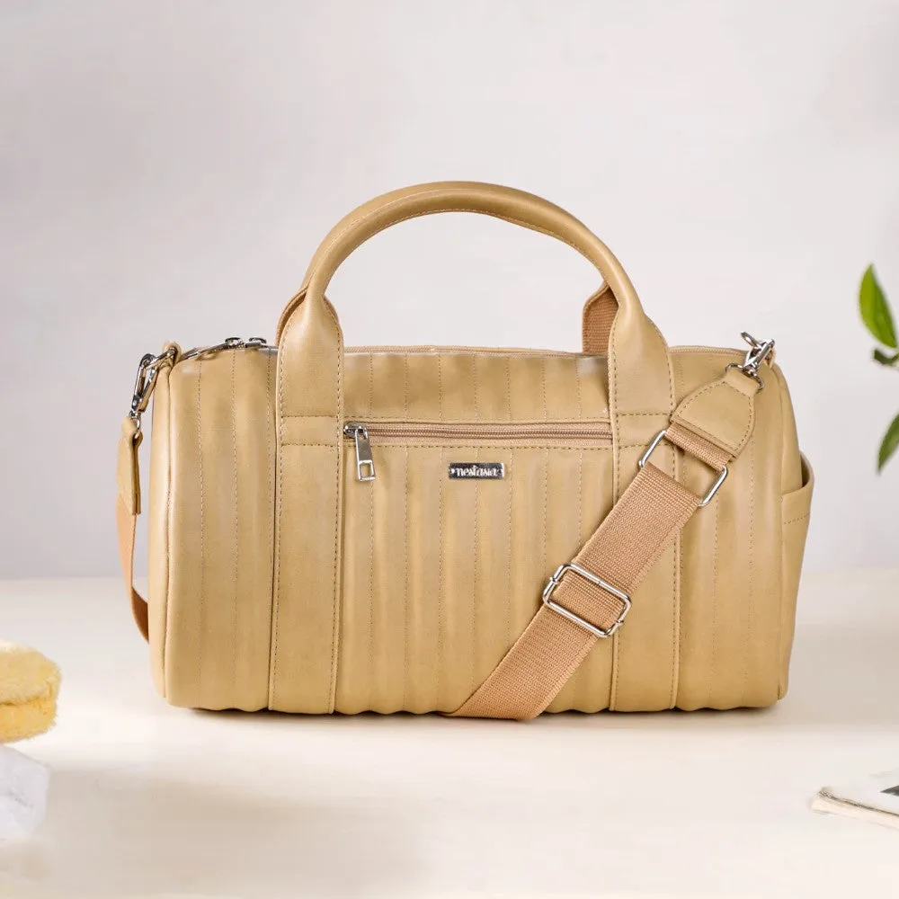 Jet-Setter Duffle Bag Beige Small 14x7 Inch