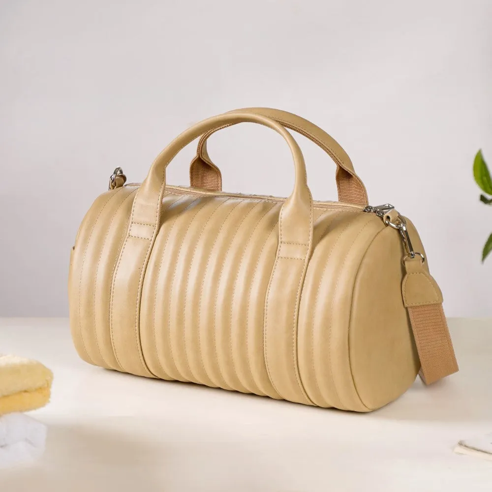 Jet-Setter Duffle Bag Beige Small 14x7 Inch