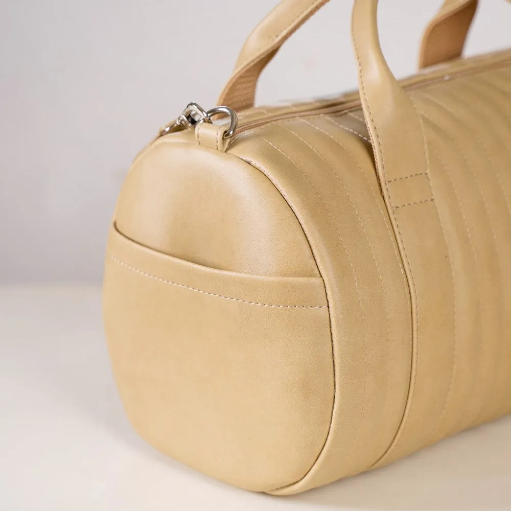Jet-Setter Duffle Bag Beige Small 14x7 Inch