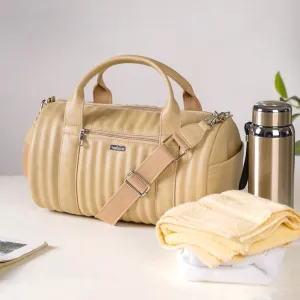 Jet-Setter Duffle Bag Beige Small 14x7 Inch