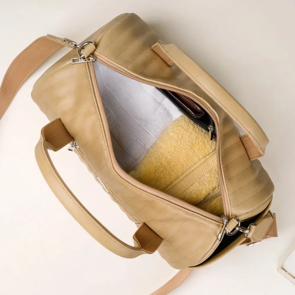 Jet-Setter Duffle Bag Beige Small 14x7 Inch