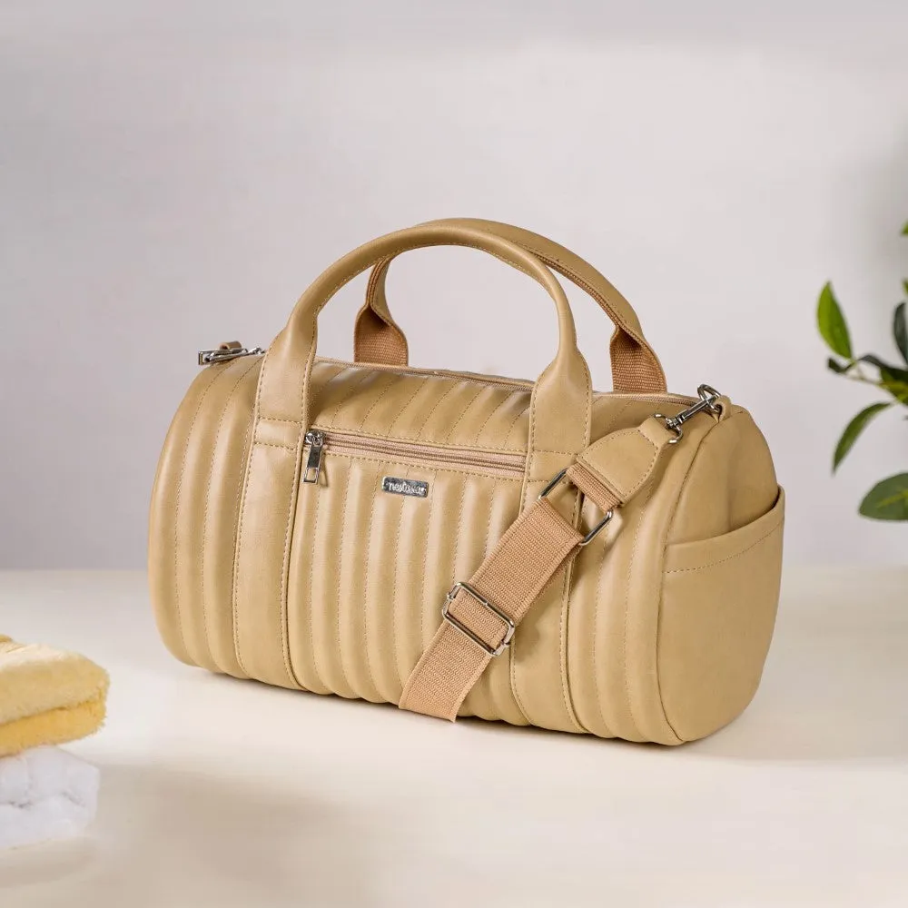 Jet-Setter Duffle Bag Beige Small 14x7 Inch