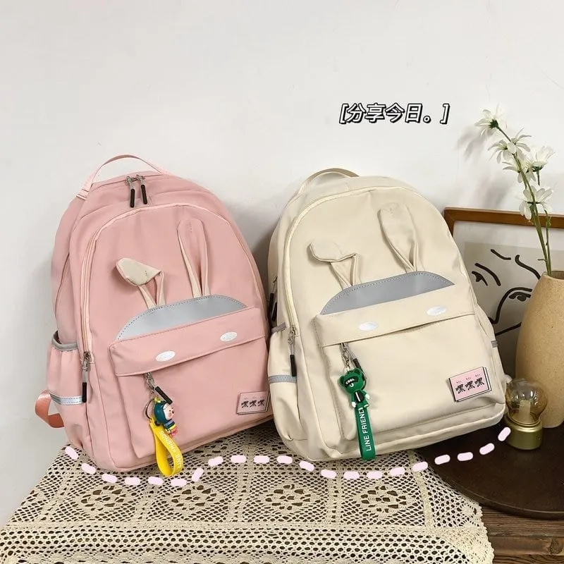 Kawaii Reflective Stripe Bunny Backpacks