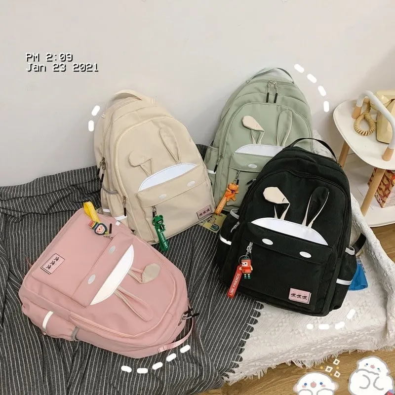 Kawaii Reflective Stripe Bunny Backpacks