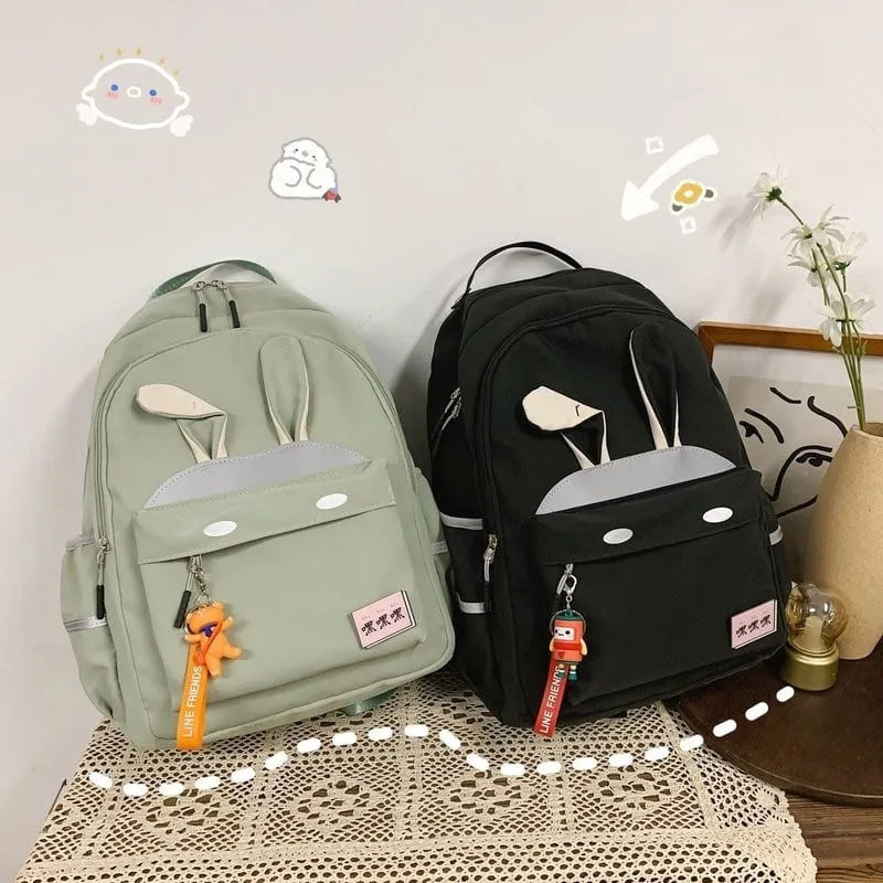 Kawaii Reflective Stripe Bunny Backpacks
