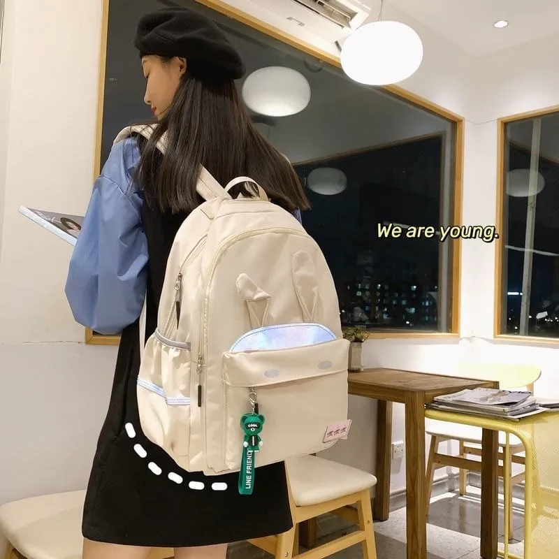 Kawaii Reflective Stripe Bunny Backpacks