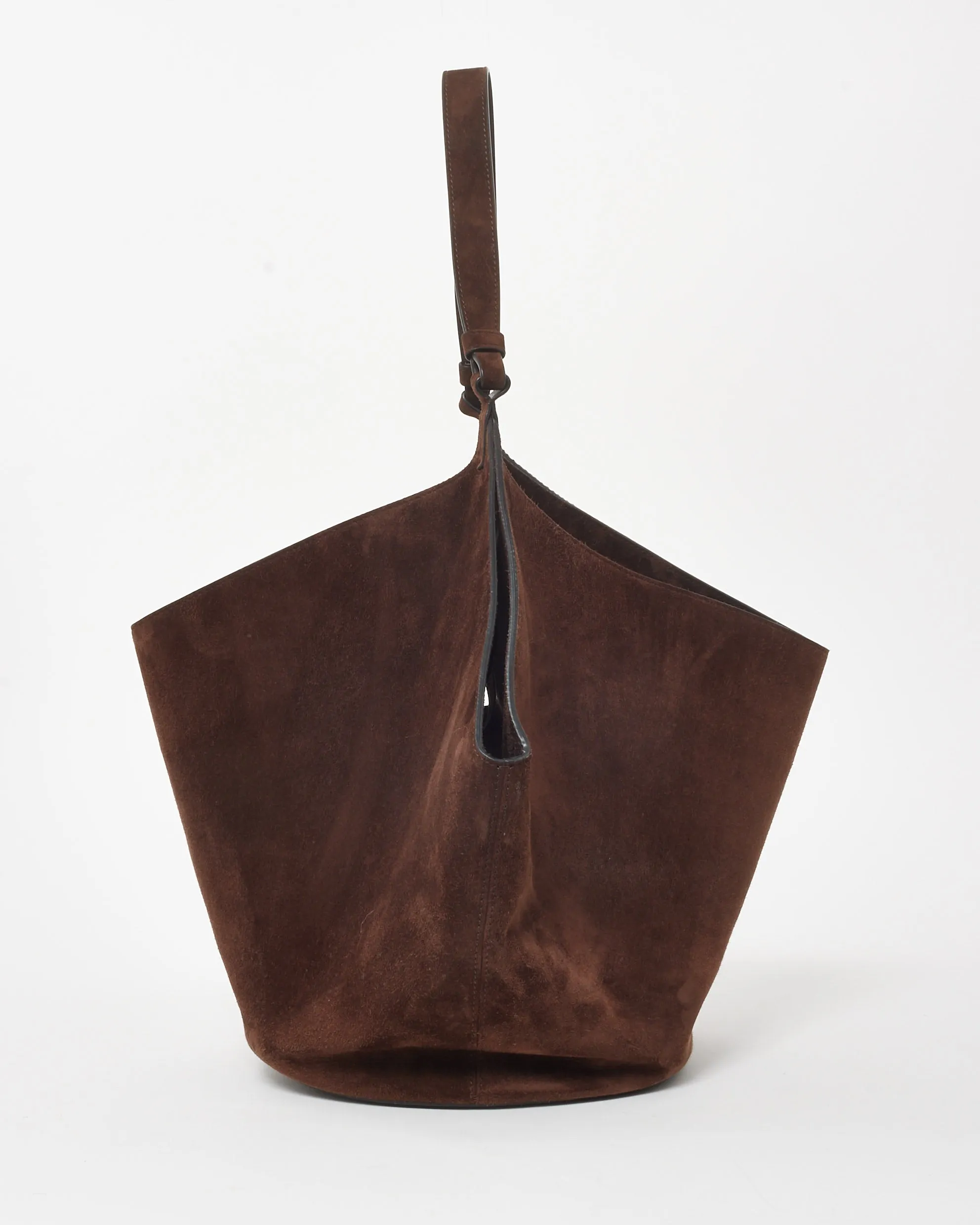 Khaite Brown Suede Medium Lotus Shoulder Bag