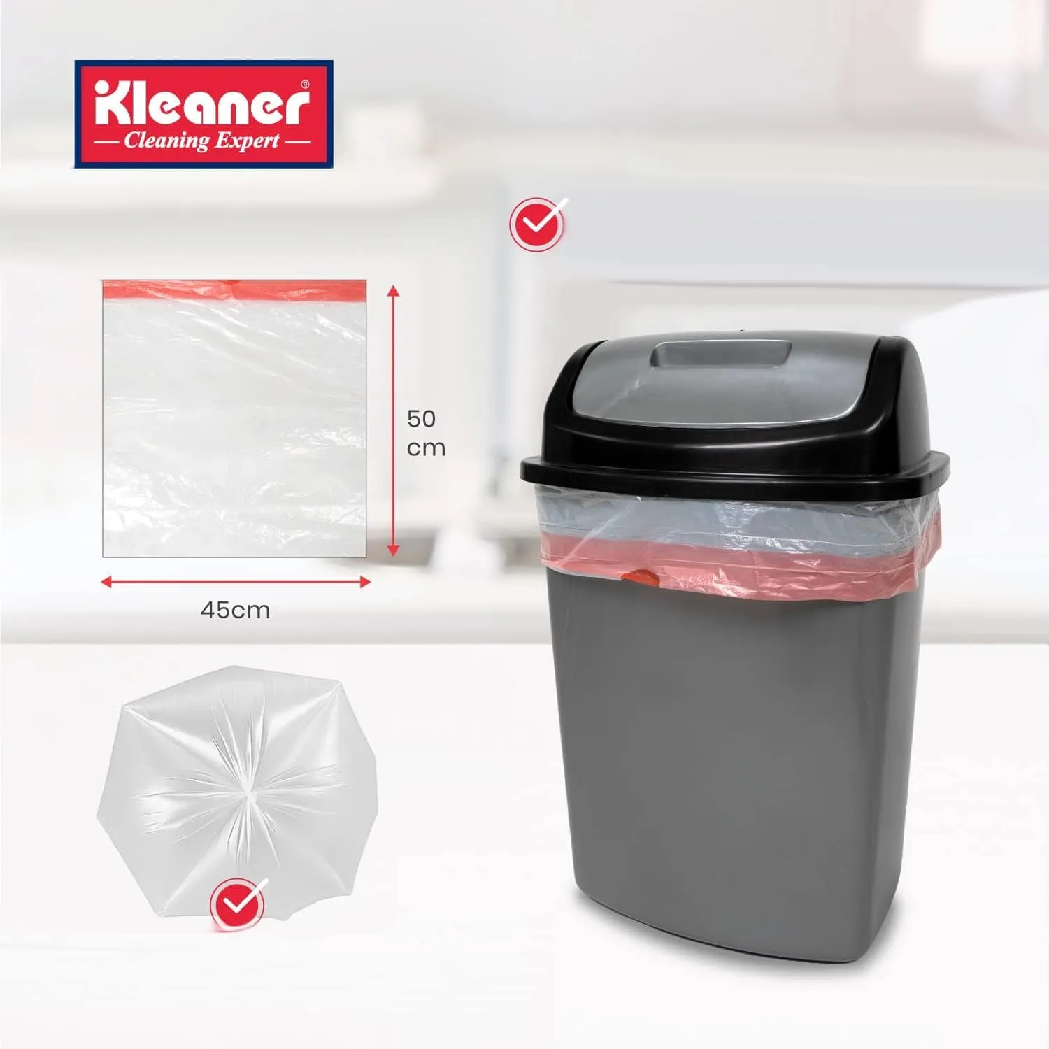 Kleaner Garbage Bag Medium 60 Sheets 10 Litres GSL006
