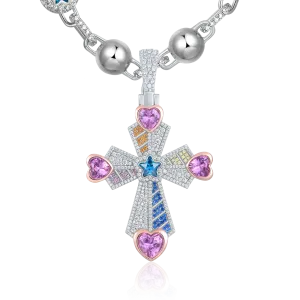 LaFlare Church On Iced Cross Pendant