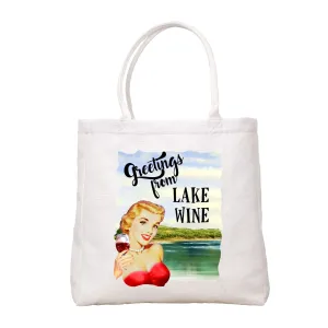 Lake Greetings Tote Bag