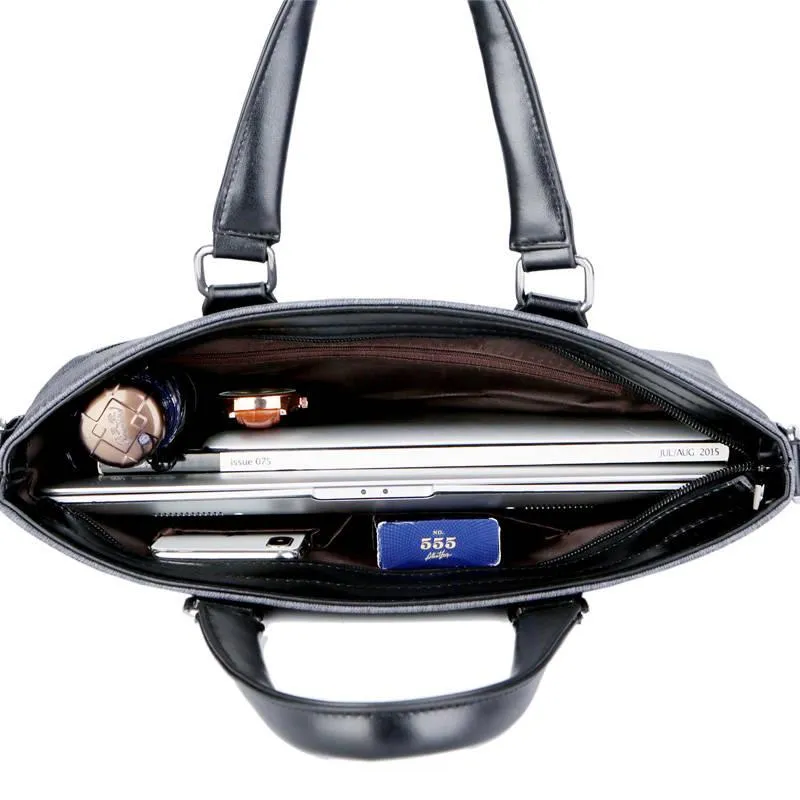 Laptop Handbags Man Briefcases Business Crossbody Bags Faux Leather Handbags for Document