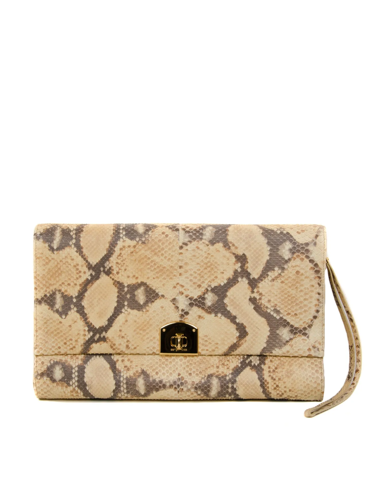 Large Snakeskin Clutch Bag