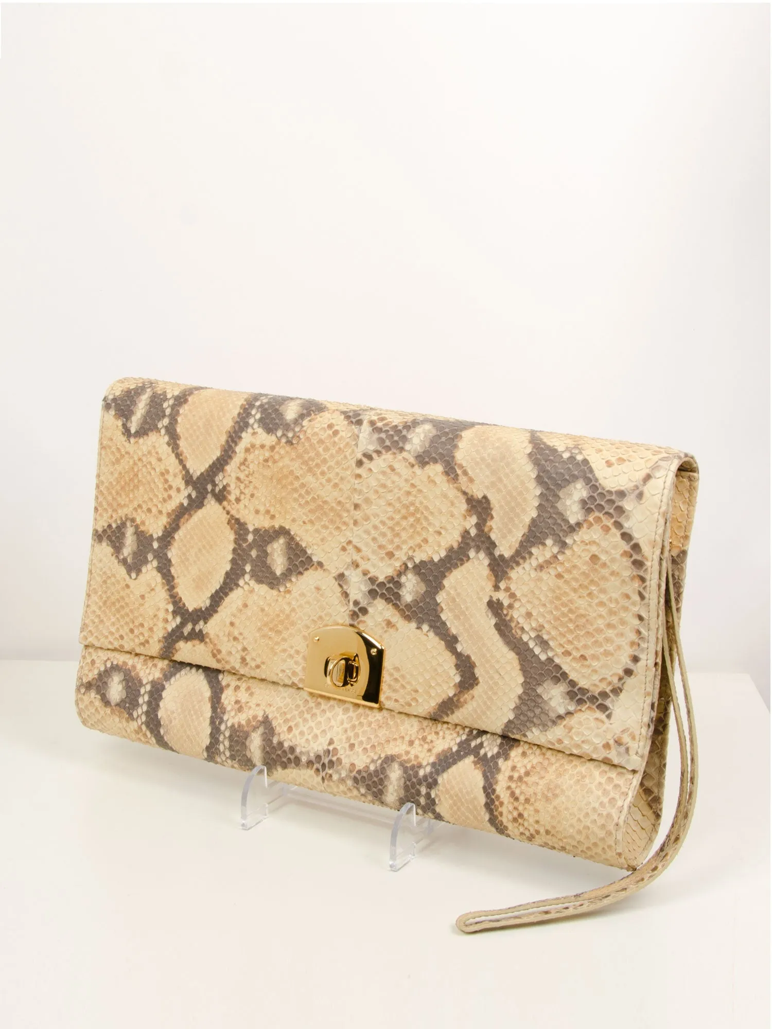 Large Snakeskin Clutch Bag
