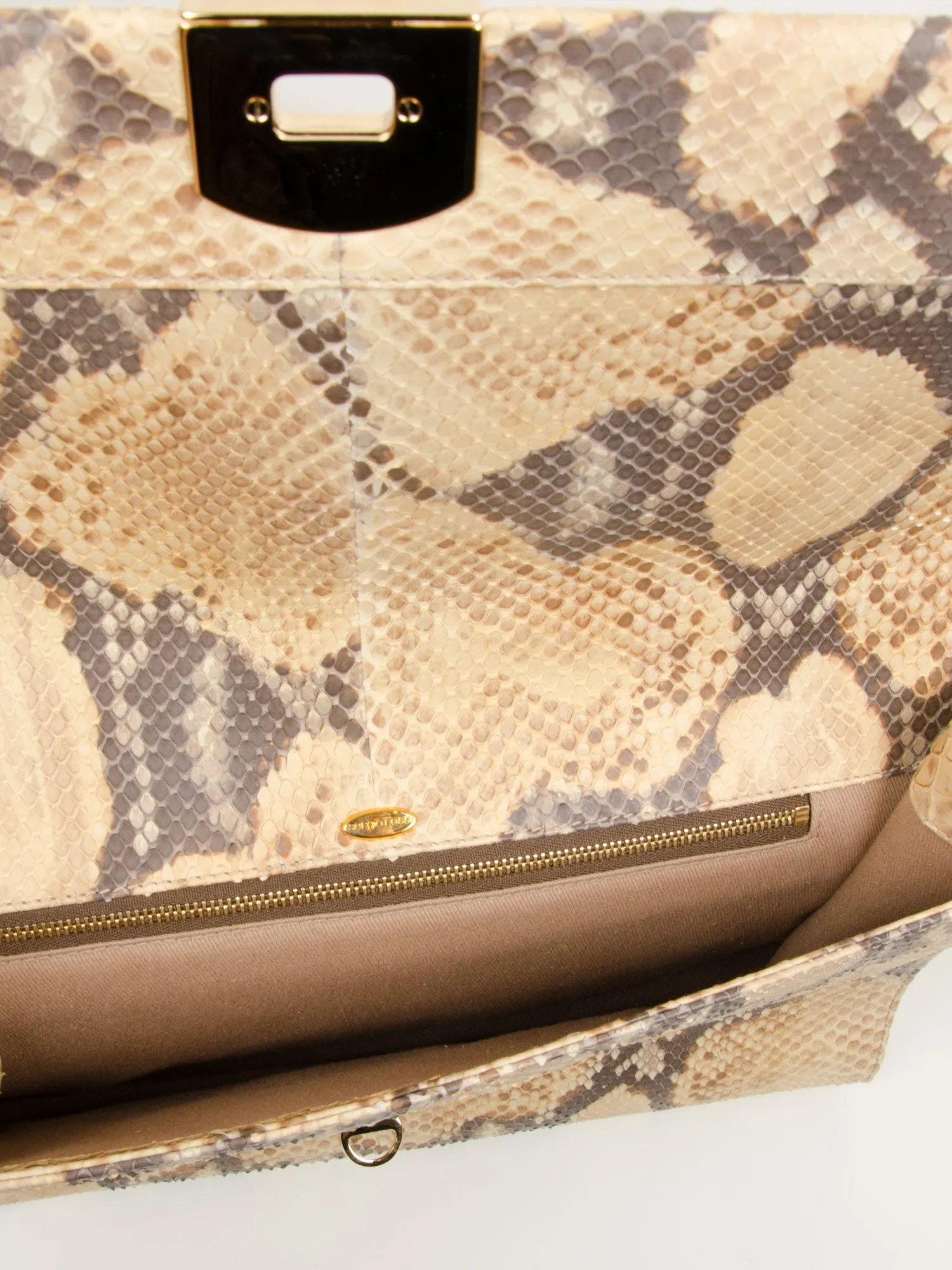 Large Snakeskin Clutch Bag