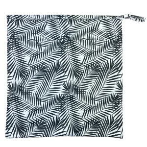 Large Wet Bag (Black & White Palm)