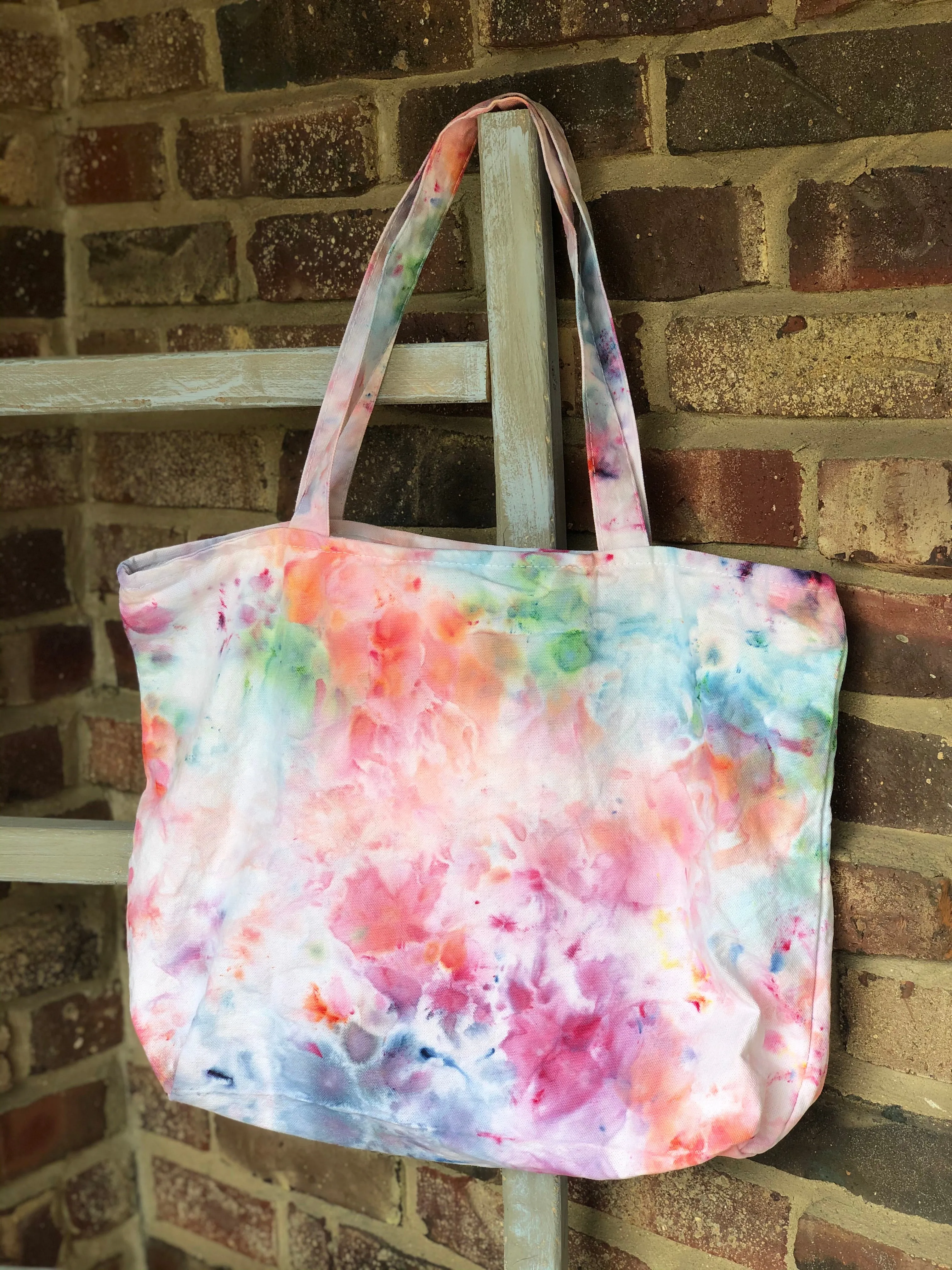Large Zip Ice Dye Tote
