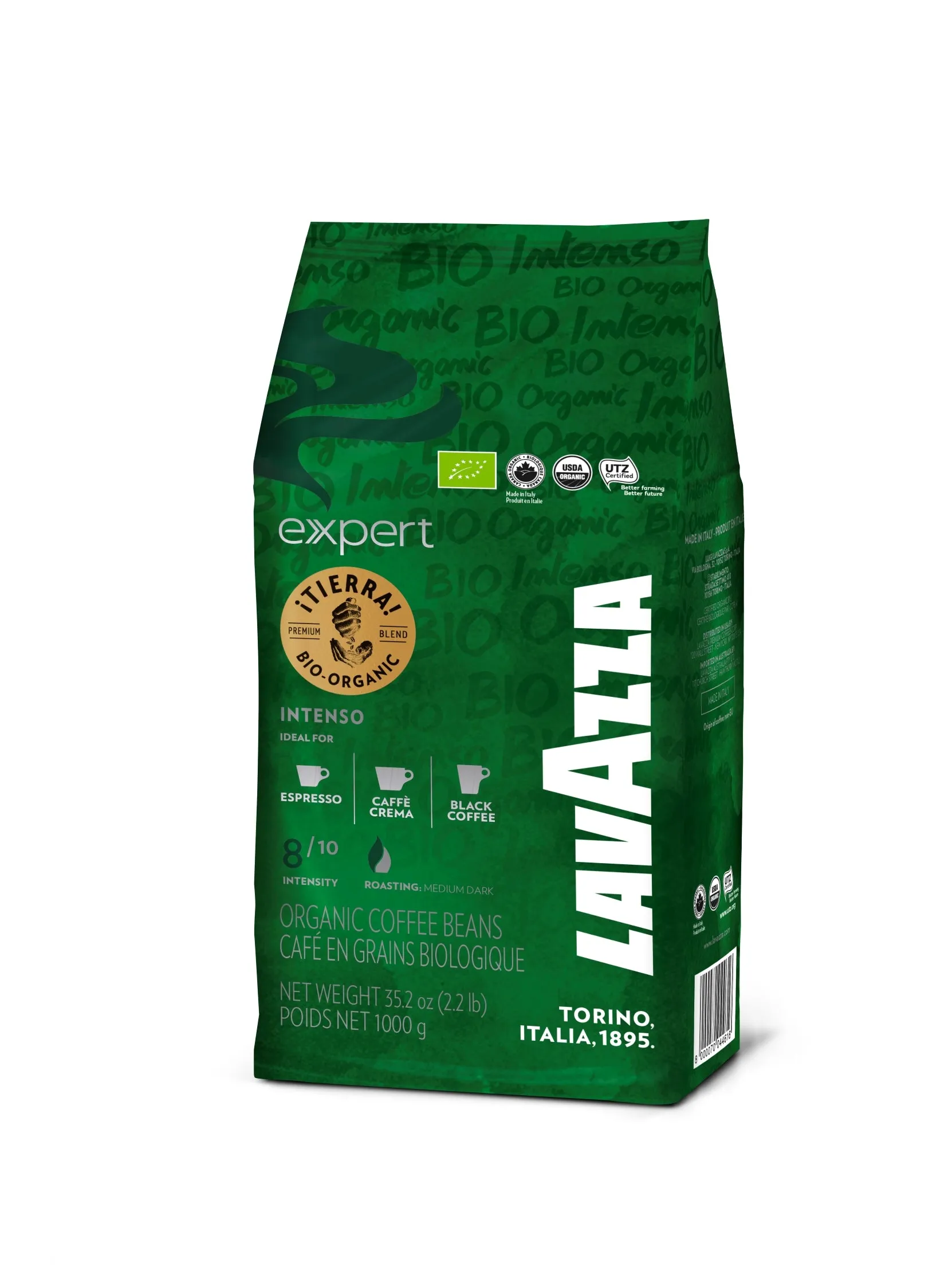 Lavazza Tierra Bio for Planet Espresso Intenso 1Kg Coffee Beans