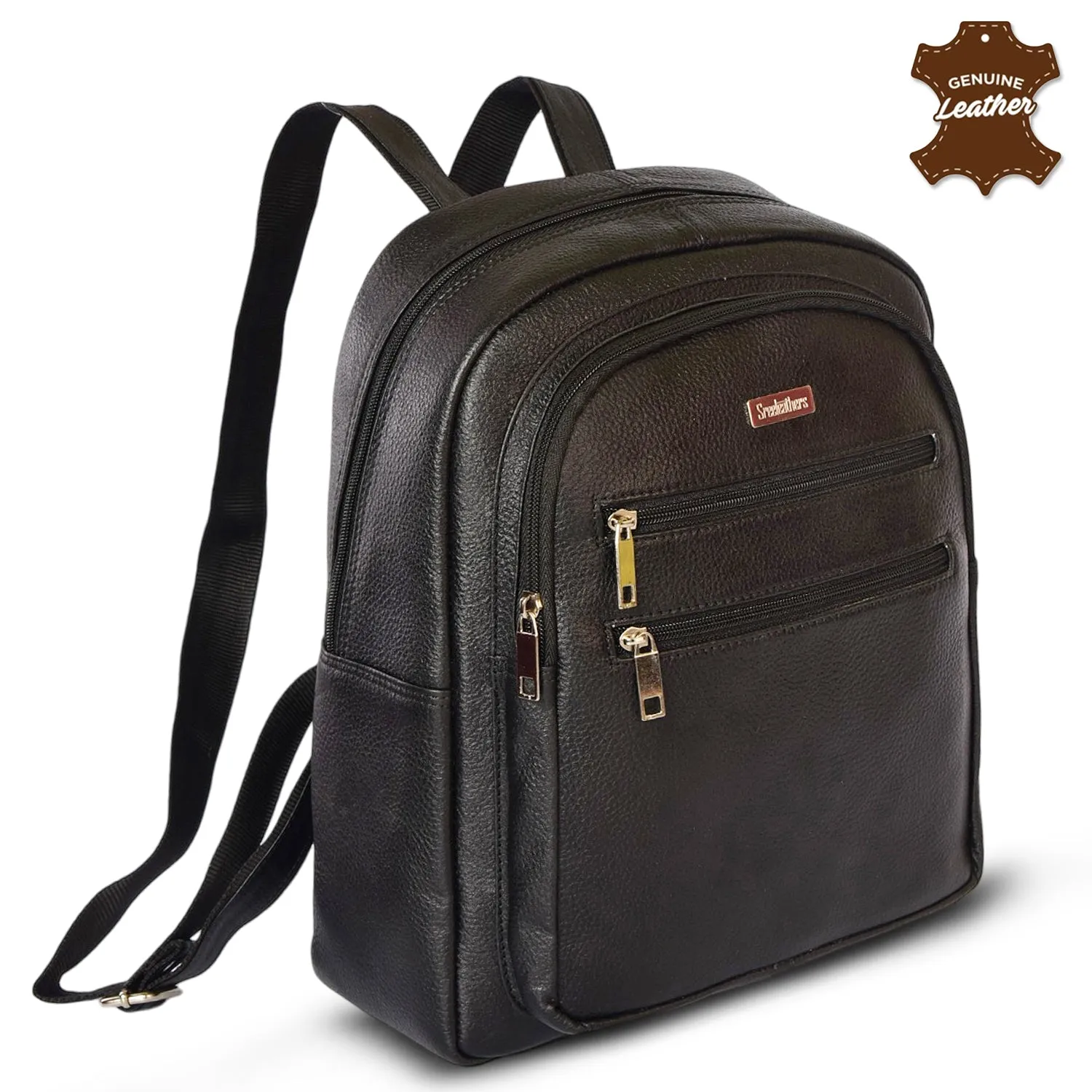 LEATHER BACKPACK 36816 (Black)