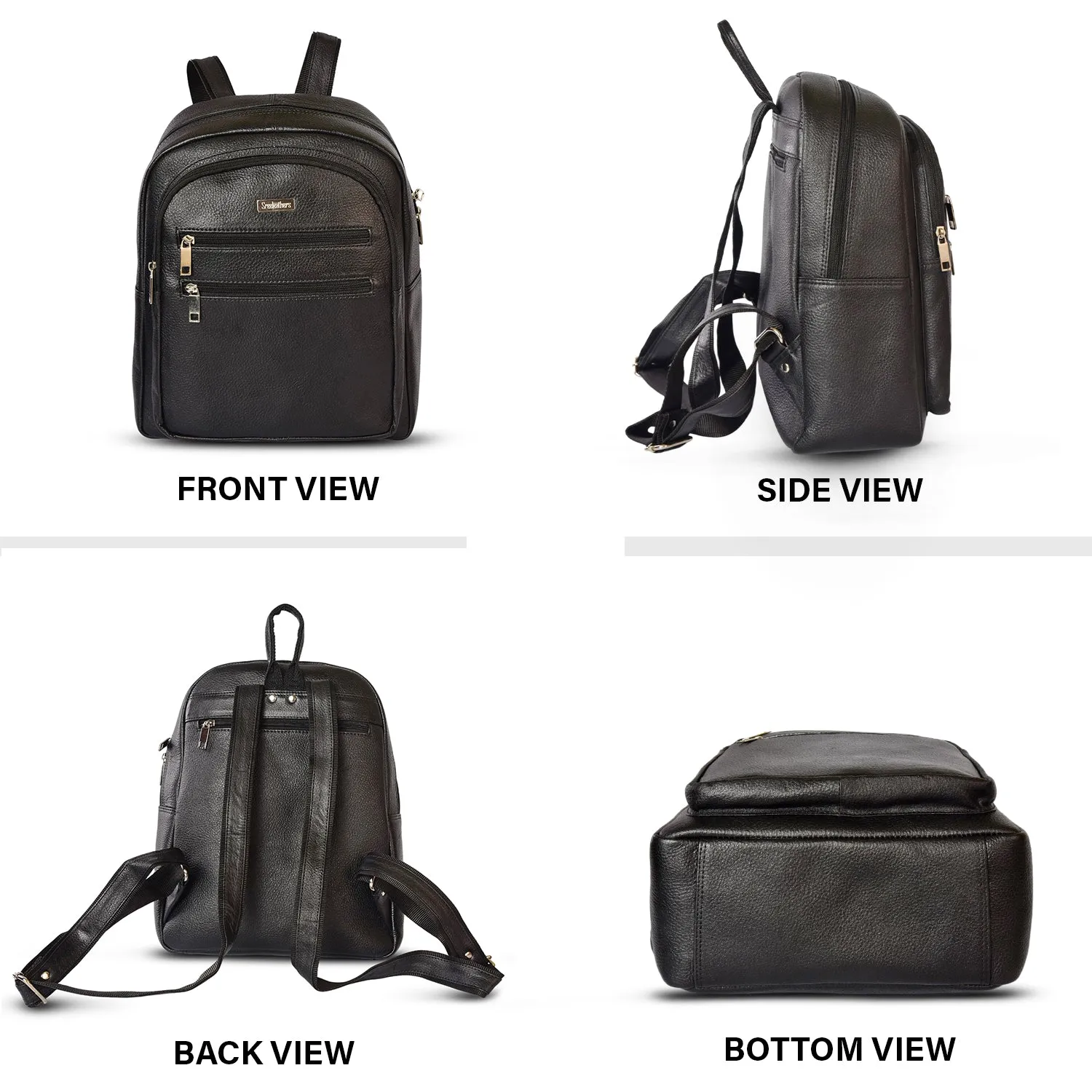 LEATHER BACKPACK 36816 (Black)