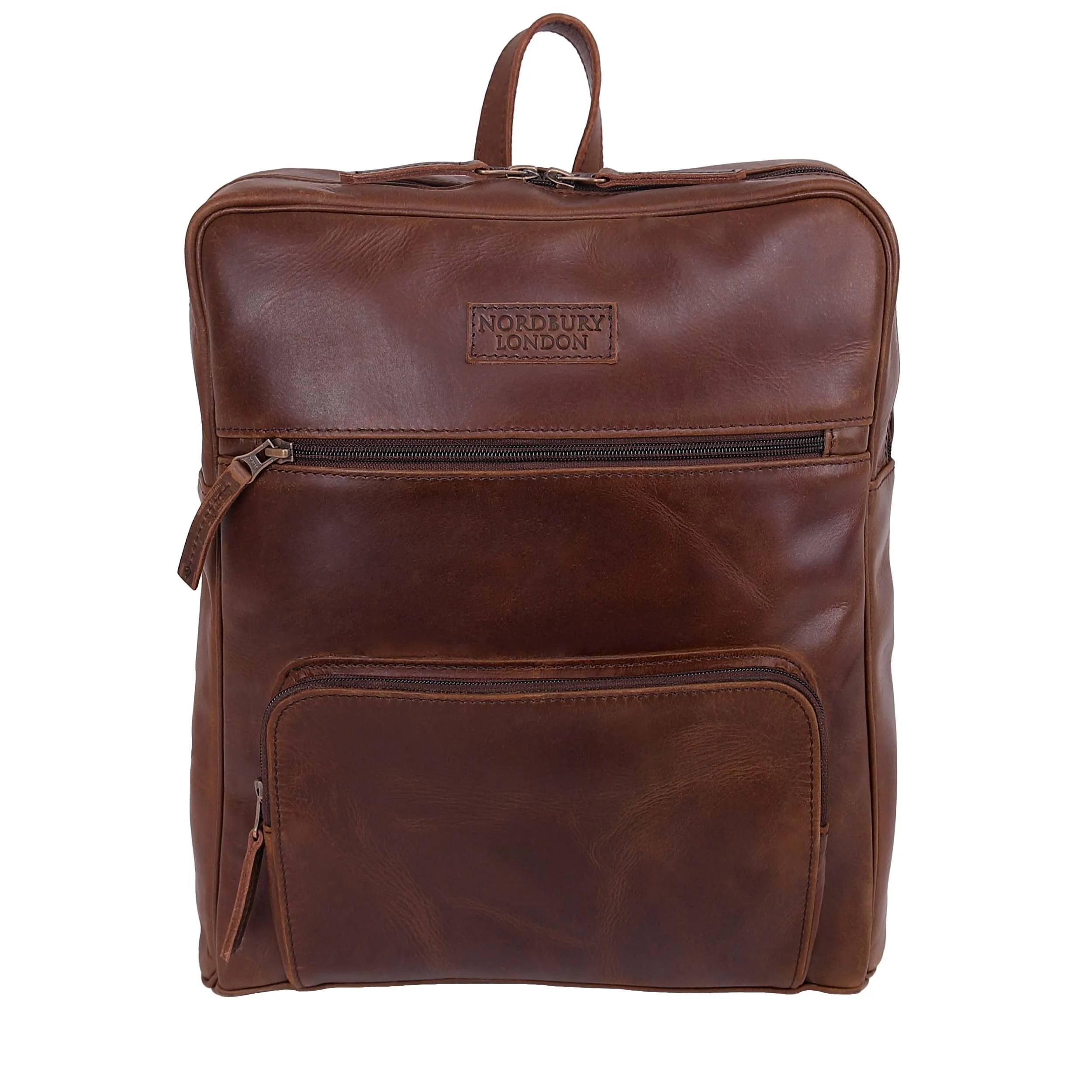 Leather Backpack 8894 - Medium Brown