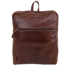 Leather Backpack 8894 - Medium Brown
