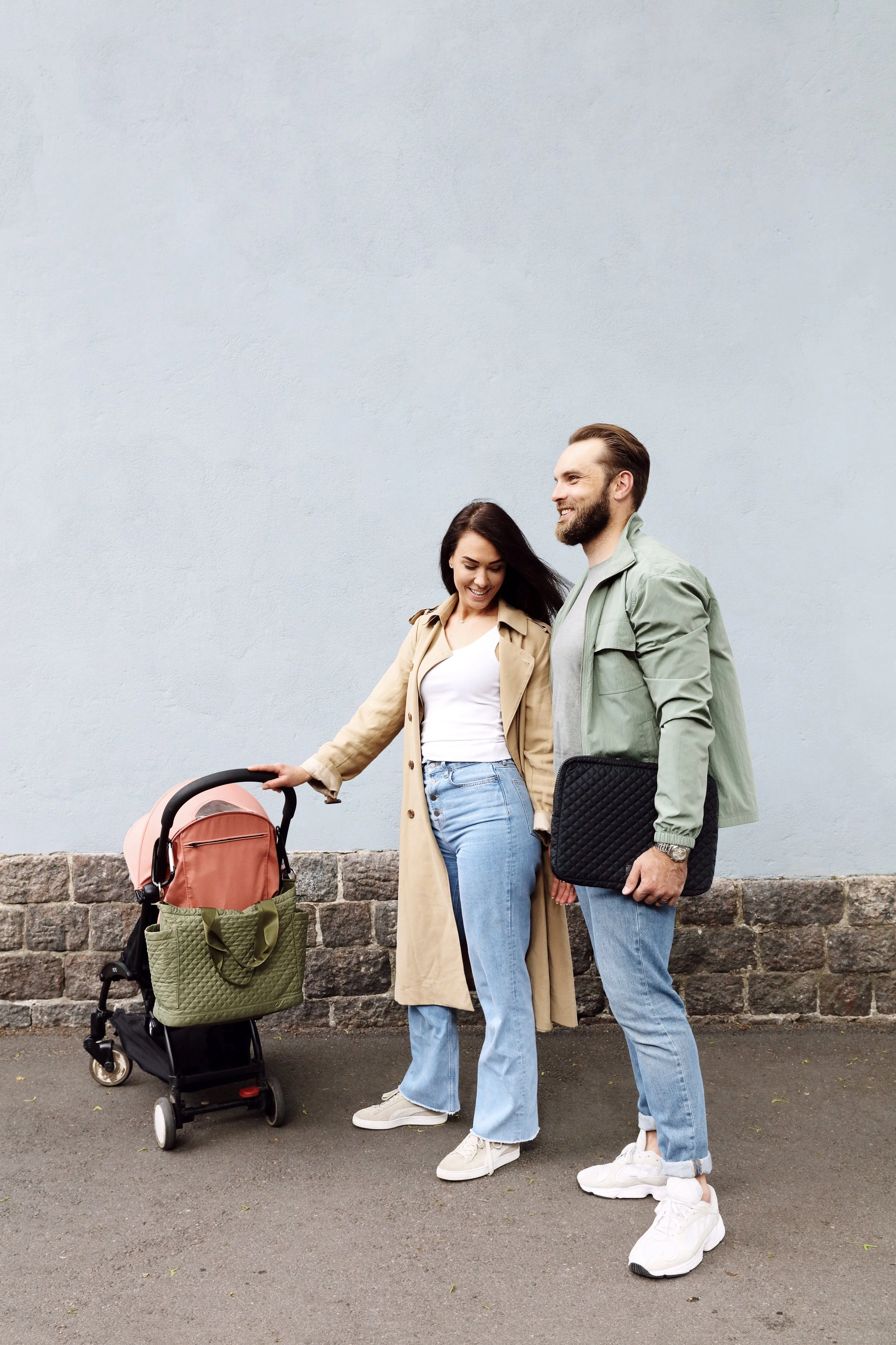Lily ECONYL® Vegan Changing Tote Bag | Olive