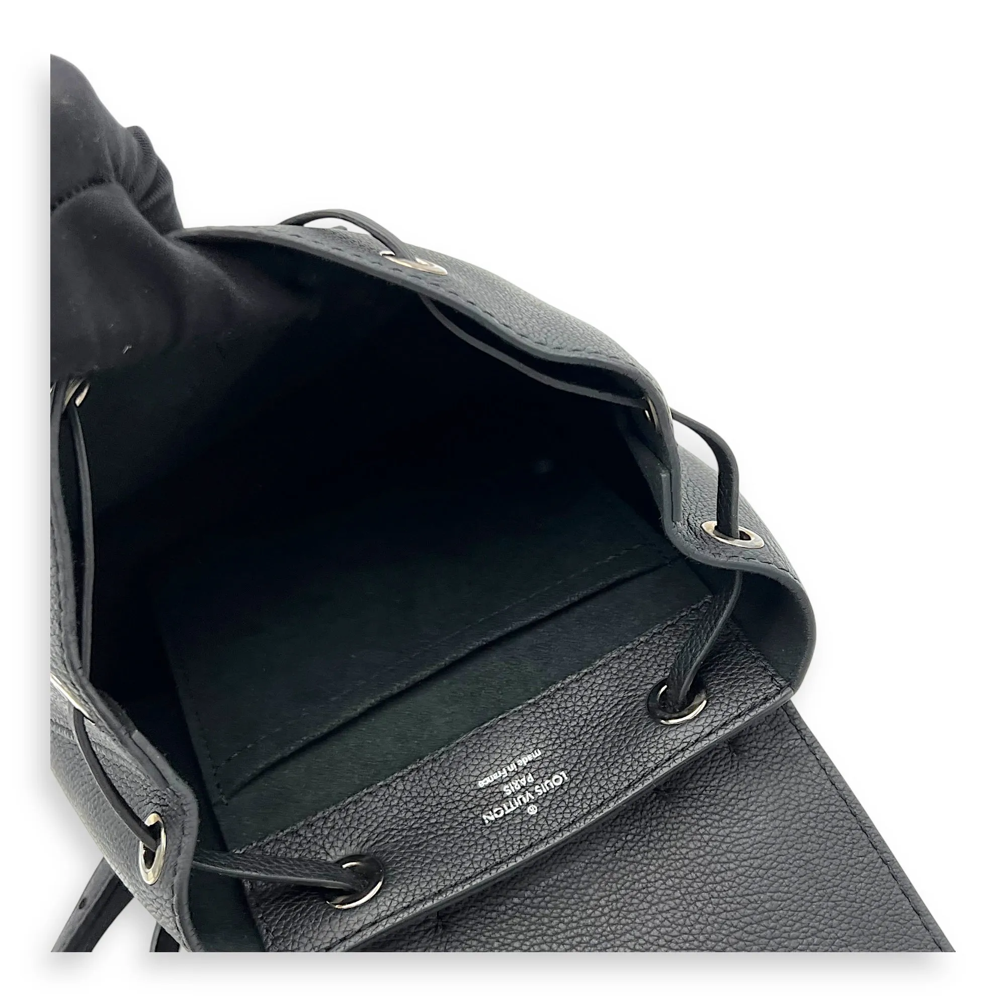 Lock Me Backpack Black in Calfskin, Silver hardware