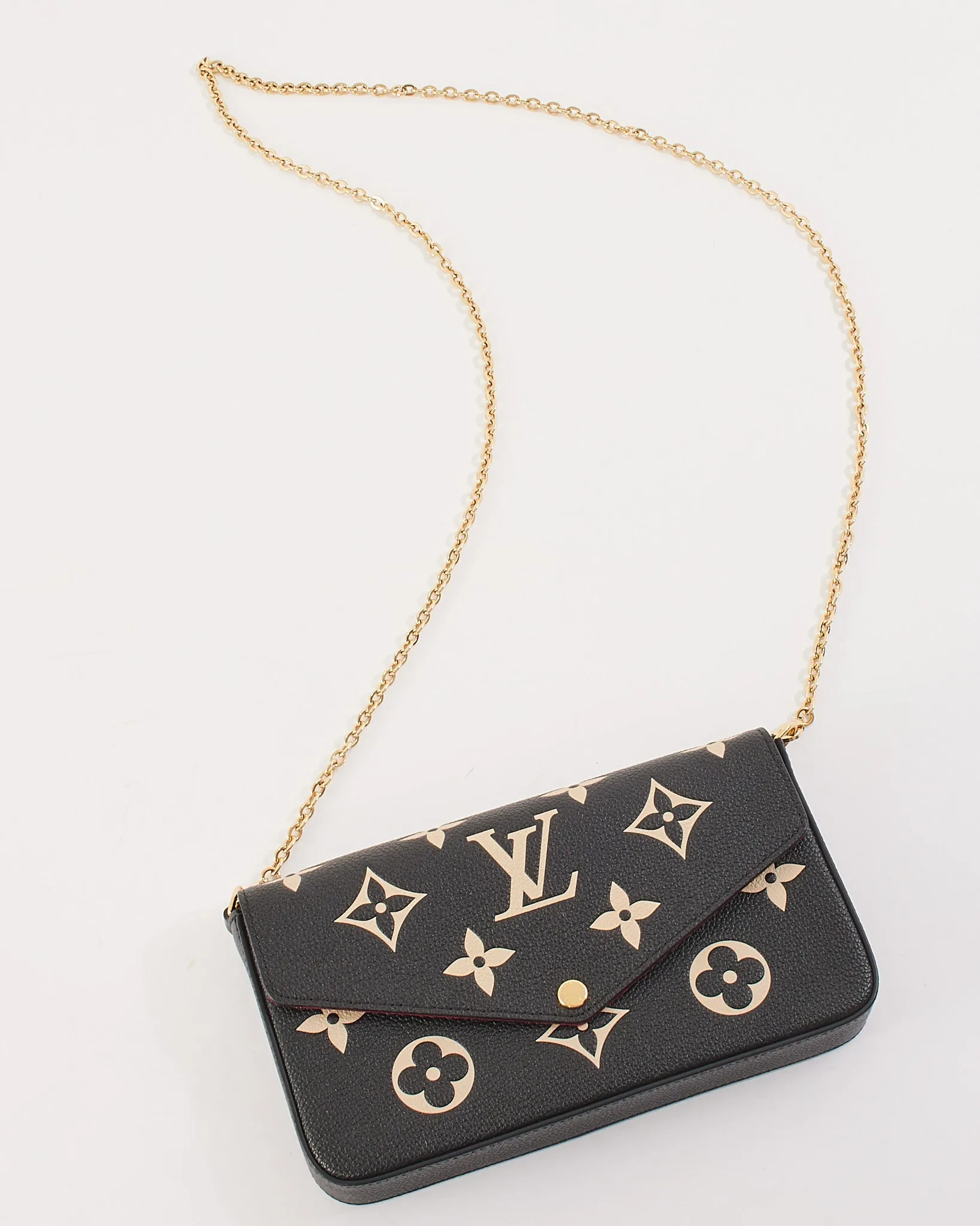 Louis Vuitton Bicolor Monogram Empreinte Leather Félicie Pochette Chain Bag