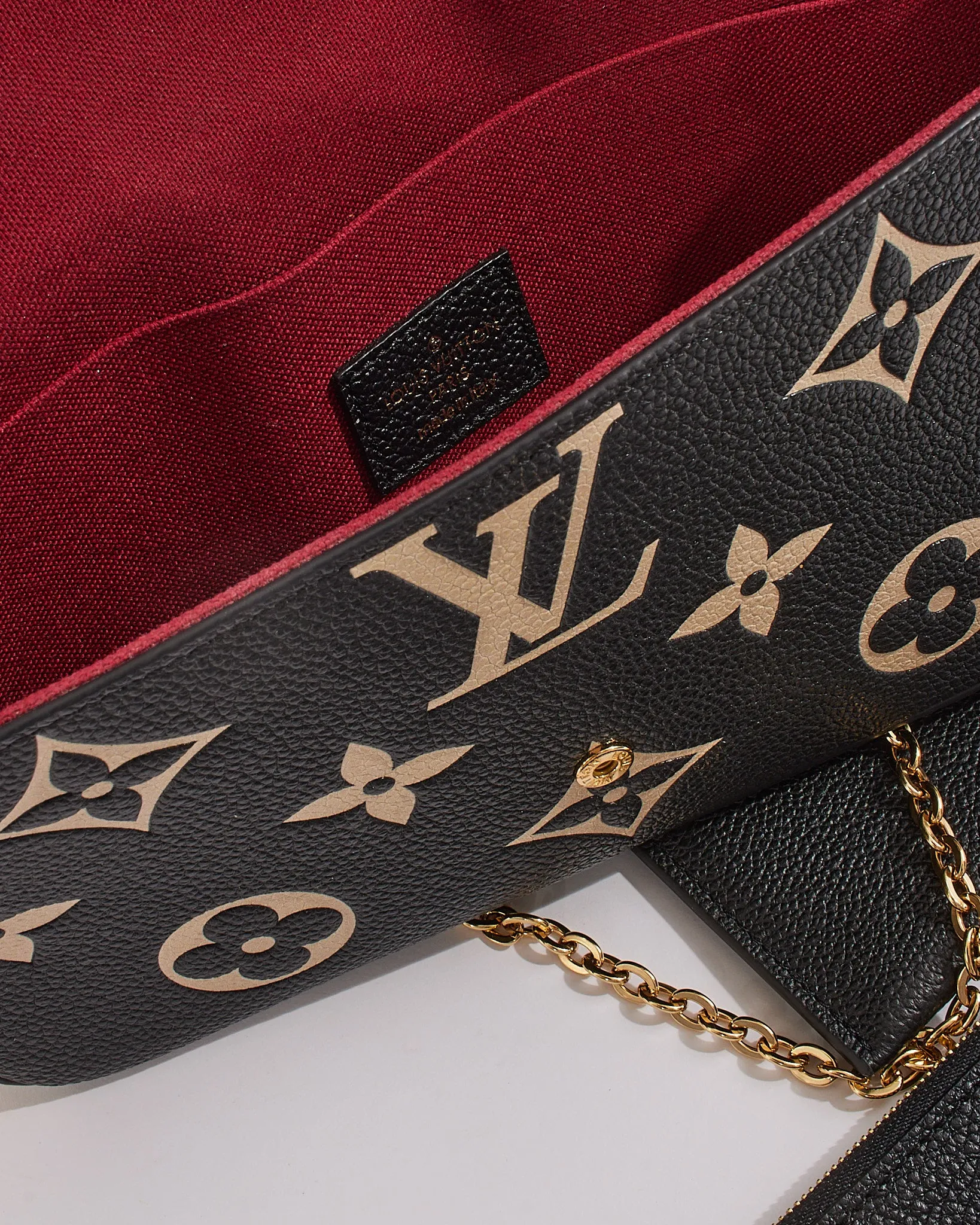 Louis Vuitton Bicolor Monogram Empreinte Leather Félicie Pochette Chain Bag