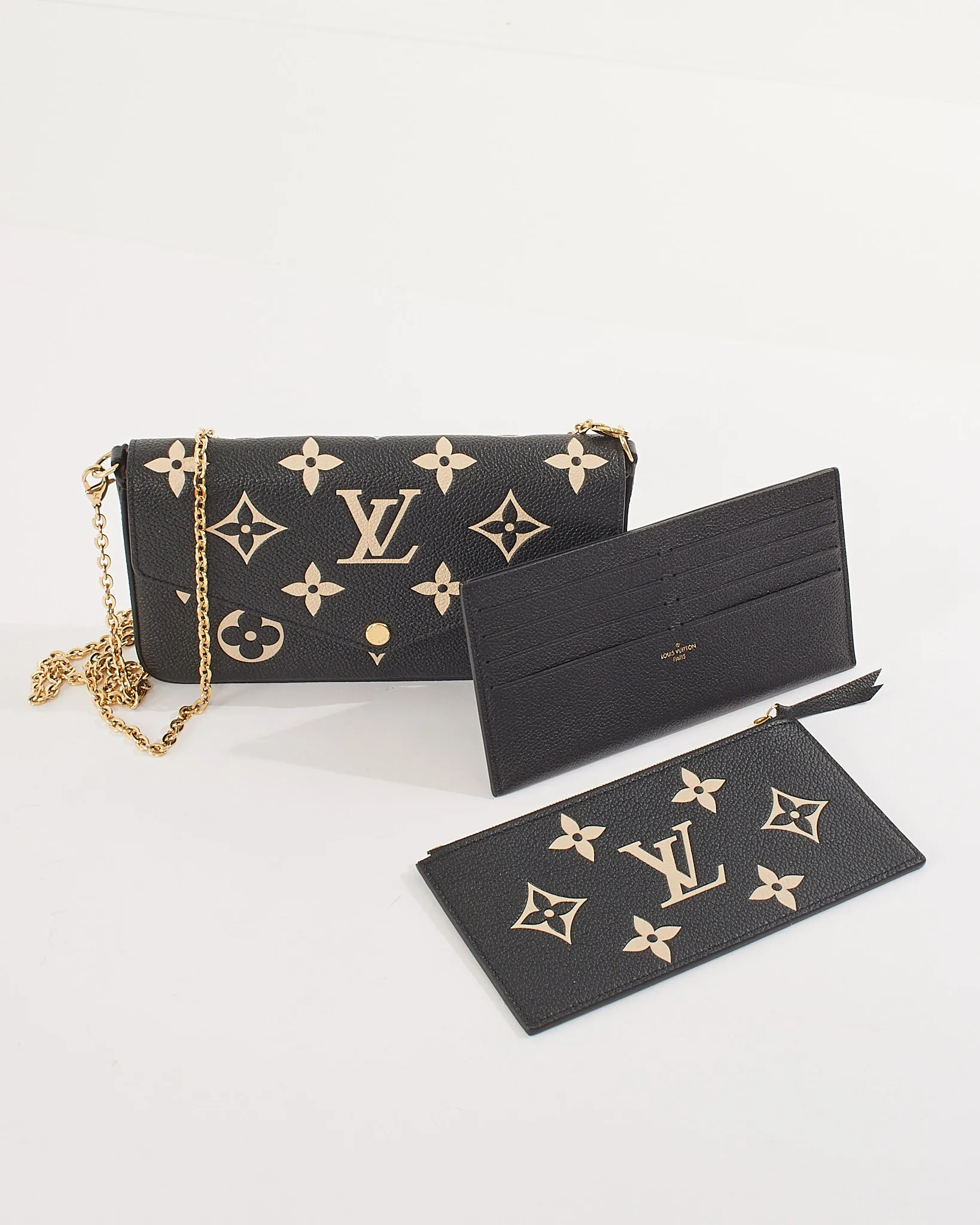 Louis Vuitton Bicolor Monogram Empreinte Leather Félicie Pochette Chain Bag