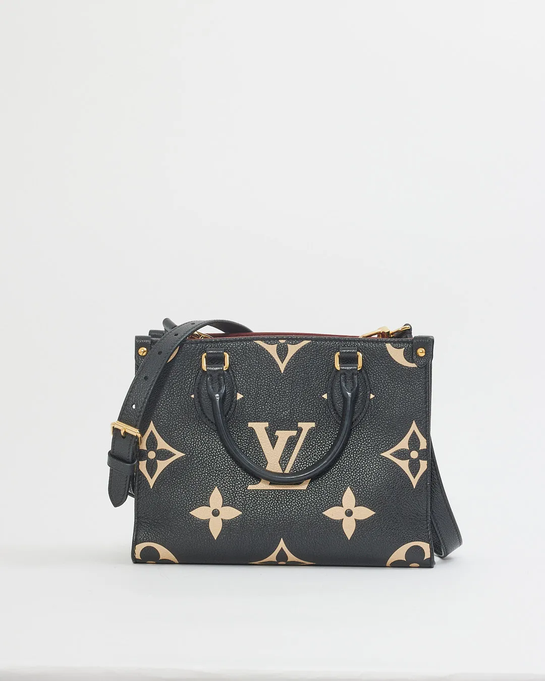 Louis Vuitton Black/White Empreinte Leather On The Go PM Tote Bag