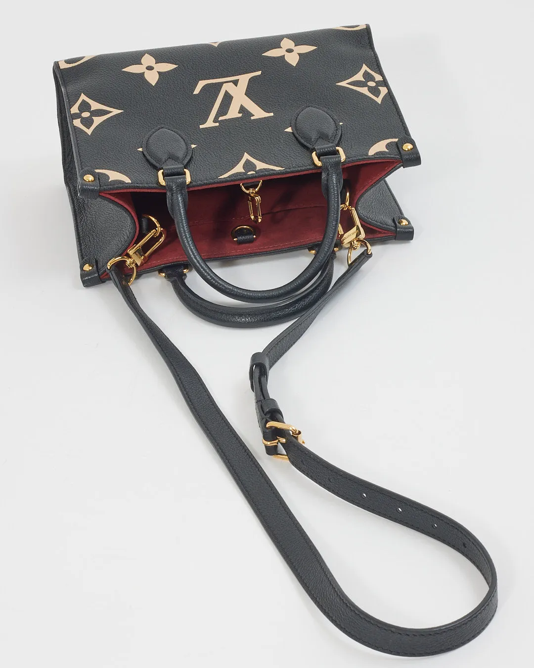 Louis Vuitton Black/White Empreinte Leather On The Go PM Tote Bag