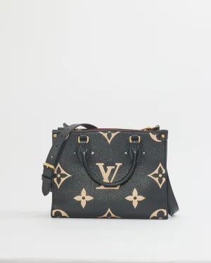 Louis Vuitton Black/White Empreinte Leather On The Go PM Tote Bag