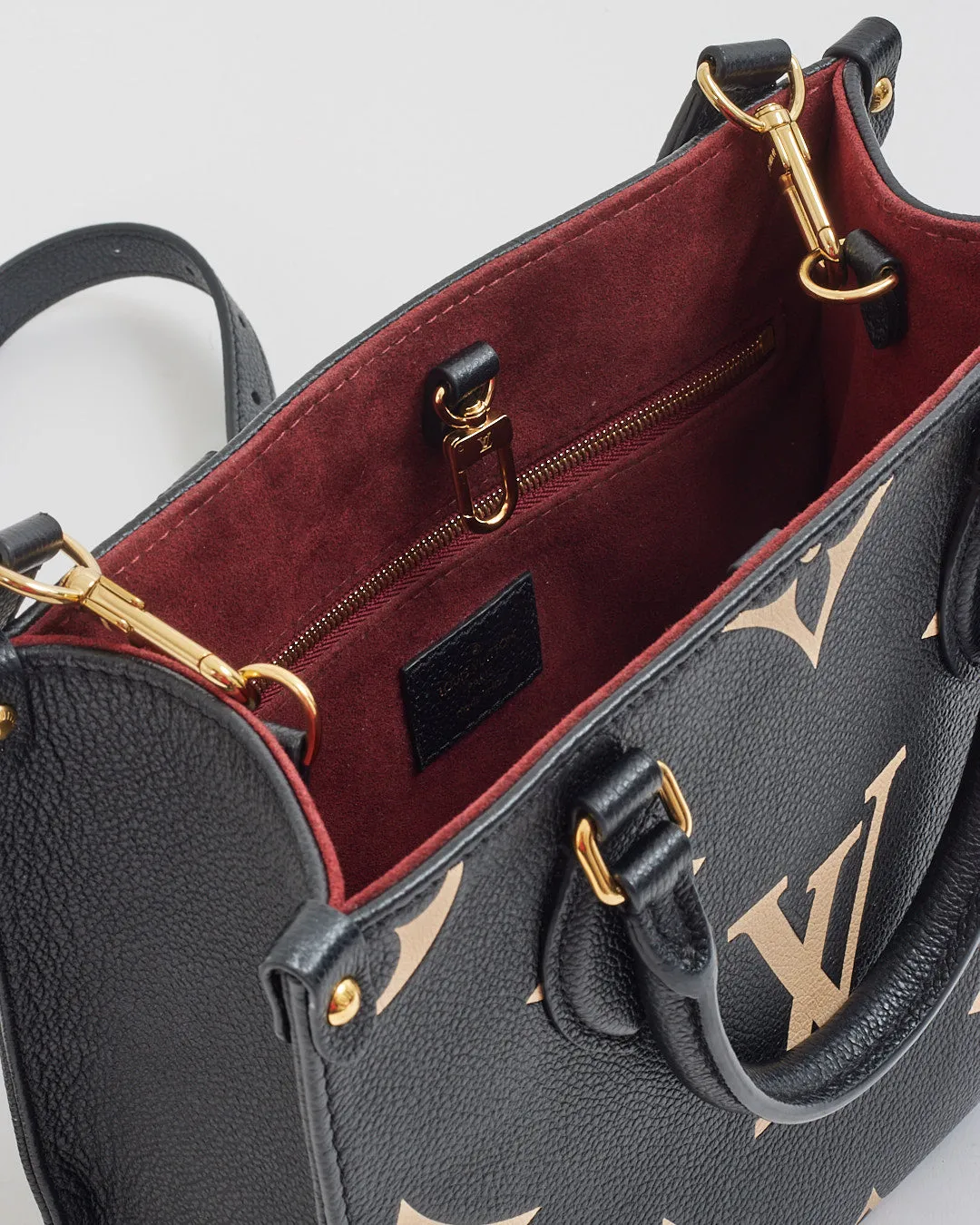 Louis Vuitton Black/White Empreinte Leather On The Go PM Tote Bag