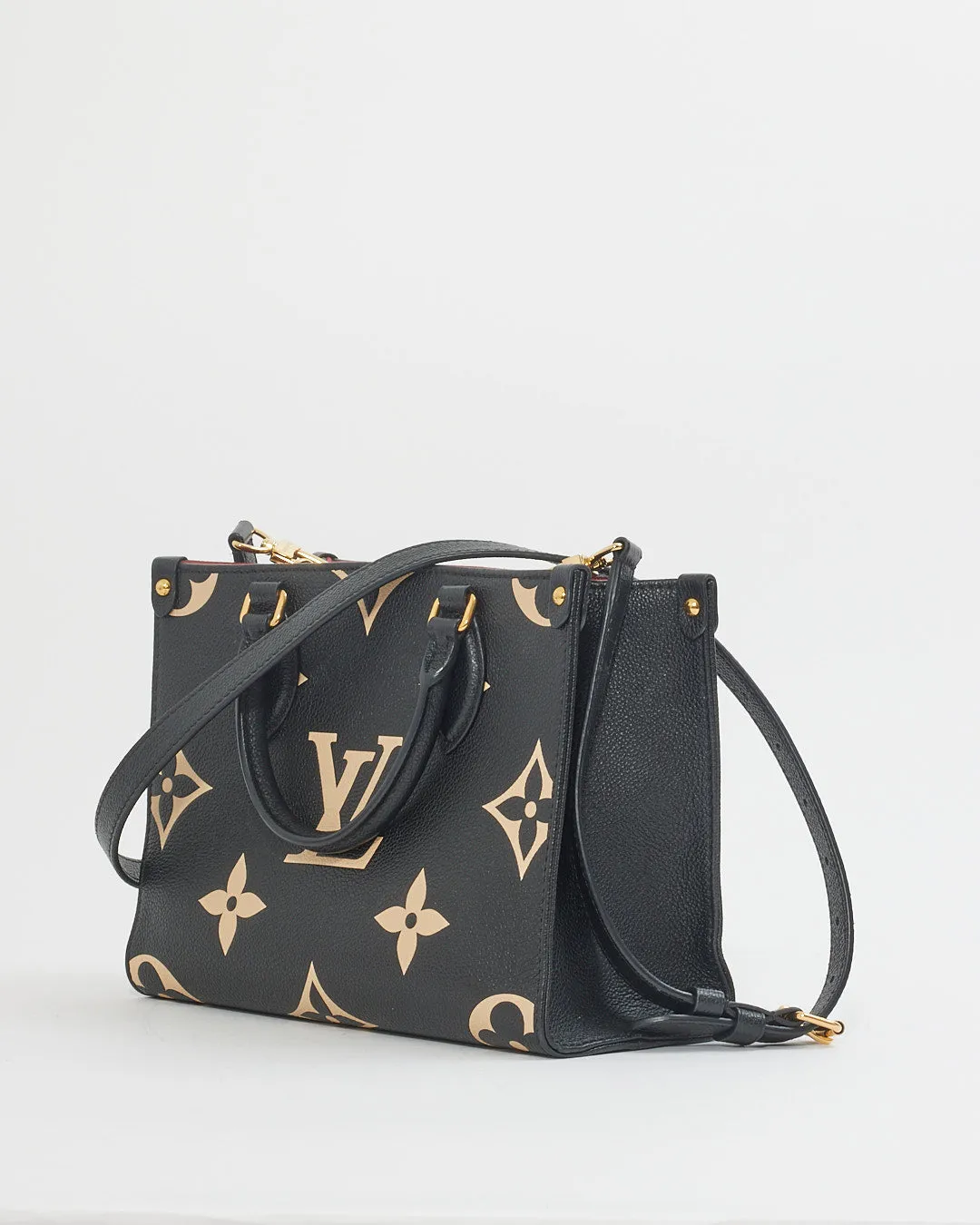 Louis Vuitton Black/White Empreinte Leather On The Go PM Tote Bag