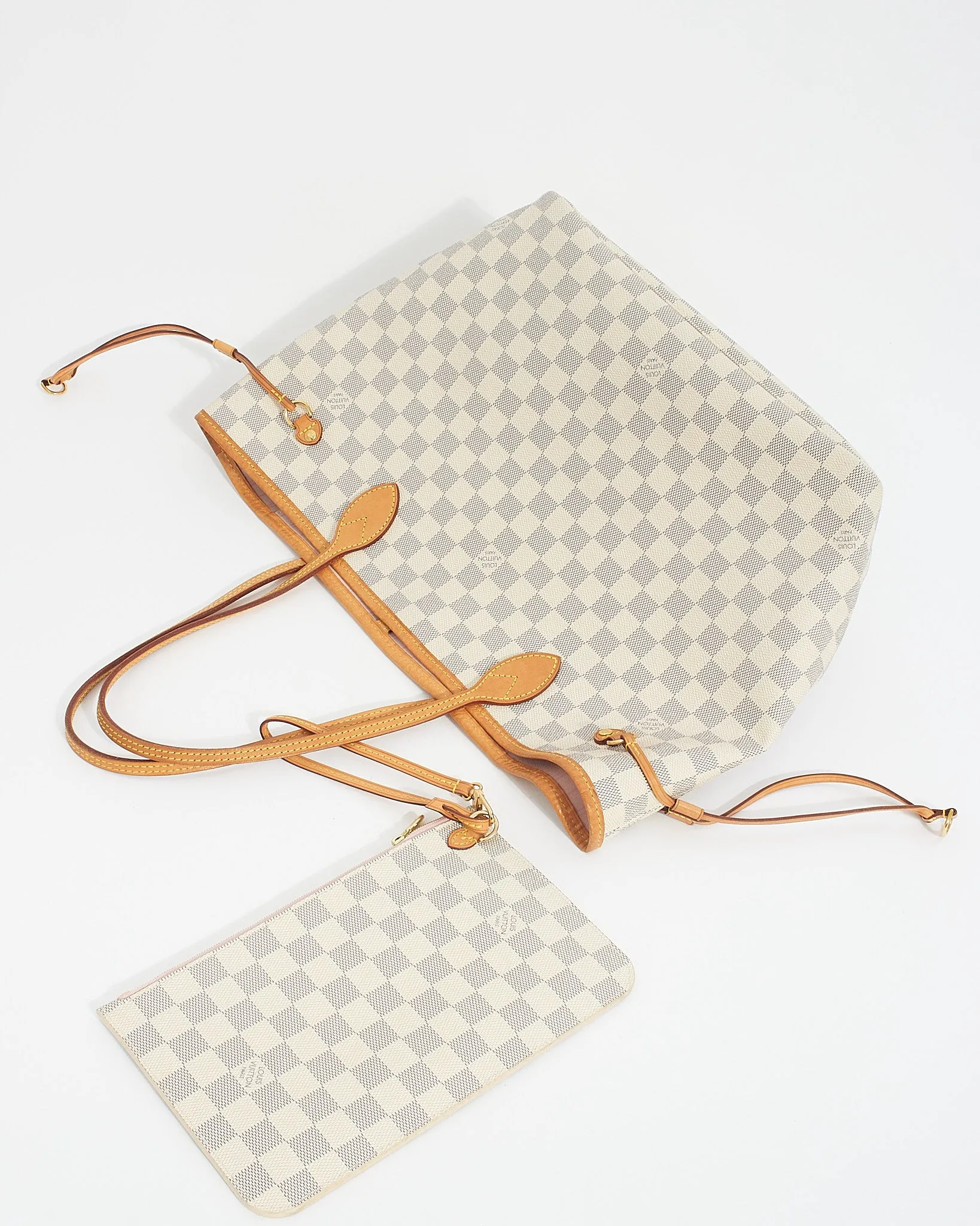 Louis Vuitton Damier Azur Neverfull MM with Pouch
