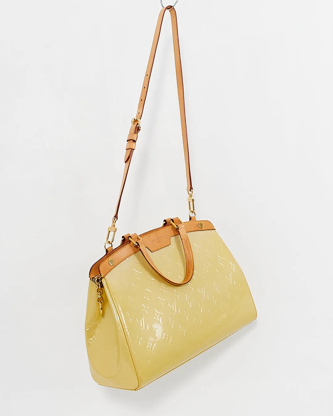 Louis Vuitton Light Yellow Patent Leather Brea GM Bag
