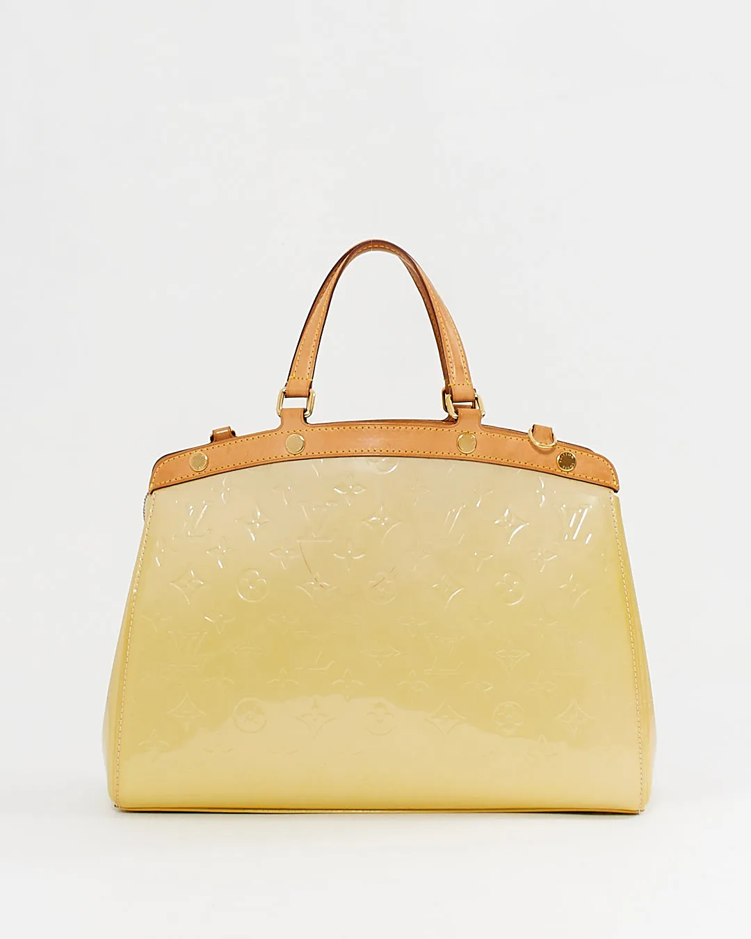 Louis Vuitton Light Yellow Patent Leather Brea GM Bag