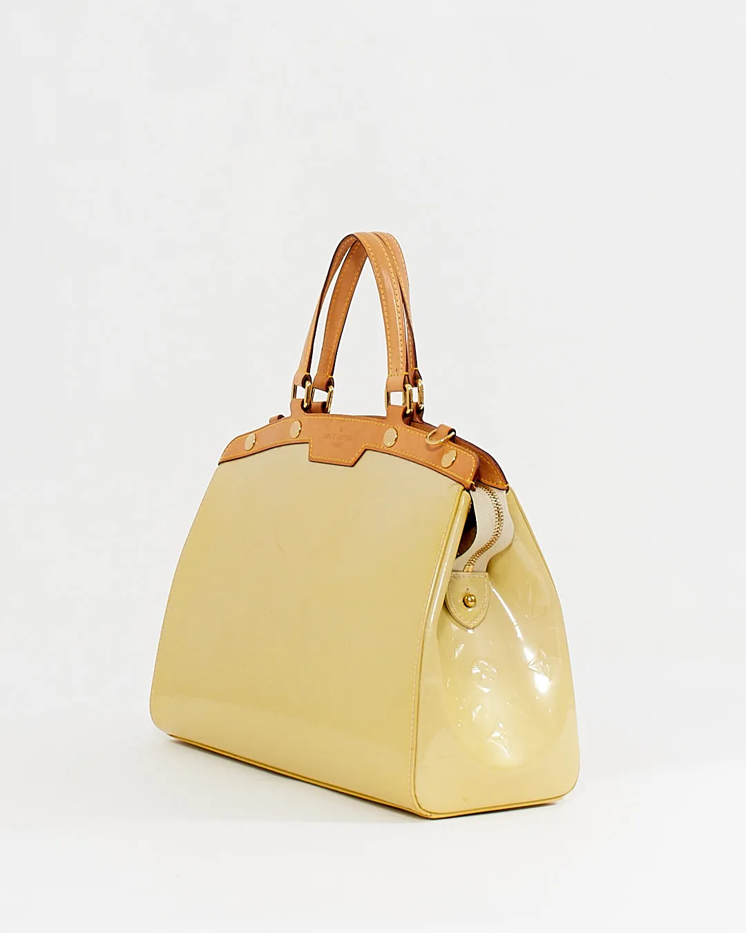 Louis Vuitton Light Yellow Patent Leather Brea GM Bag