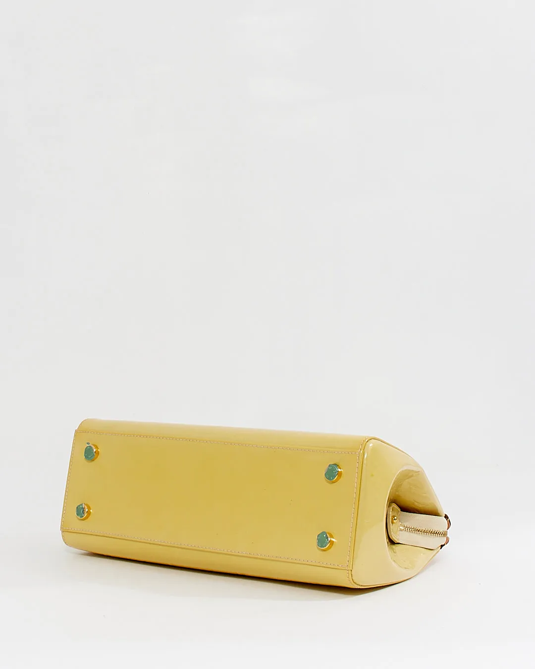 Louis Vuitton Light Yellow Patent Leather Brea GM Bag