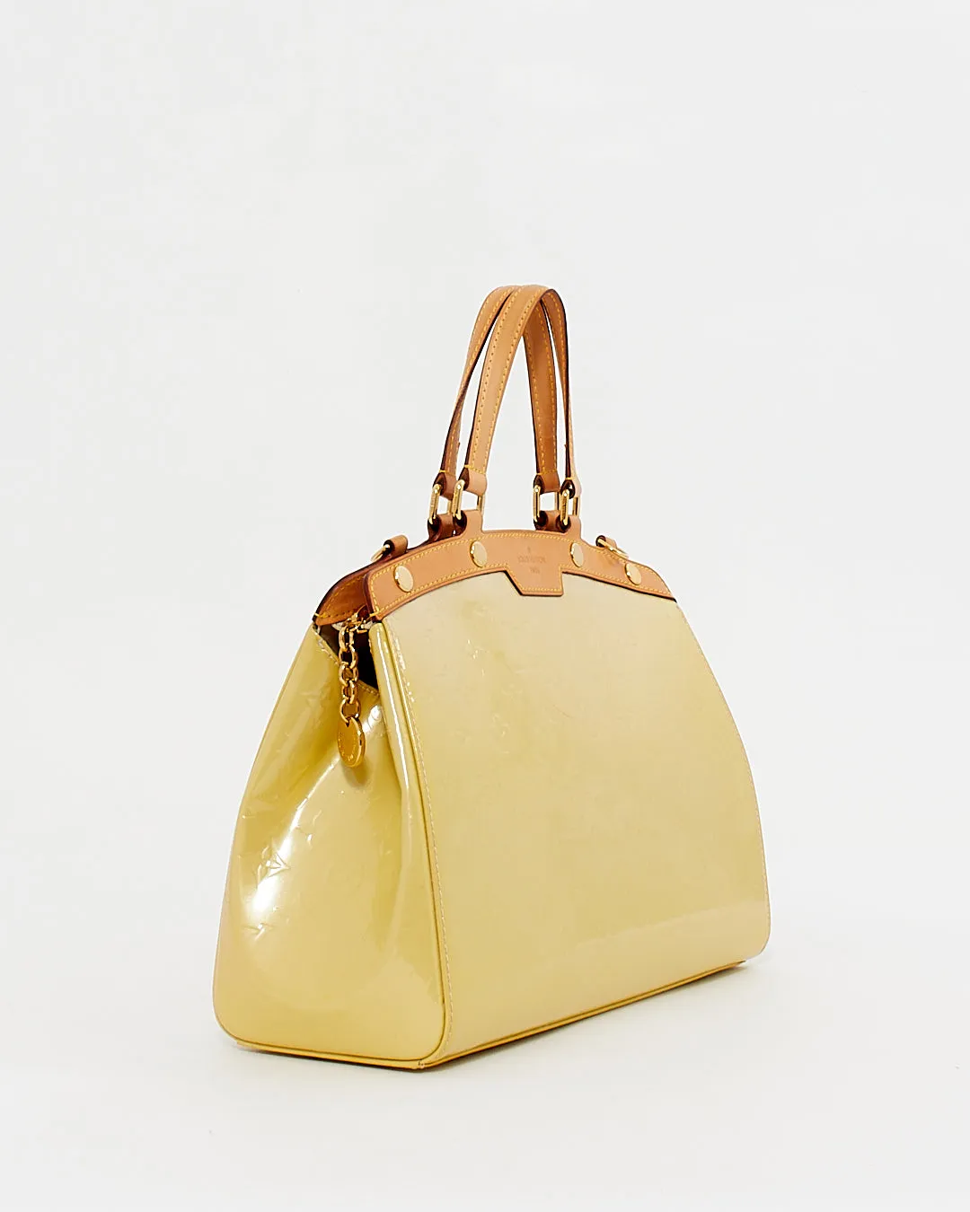 Louis Vuitton Light Yellow Patent Leather Brea GM Bag