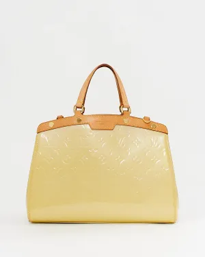 Louis Vuitton Light Yellow Patent Leather Brea GM Bag