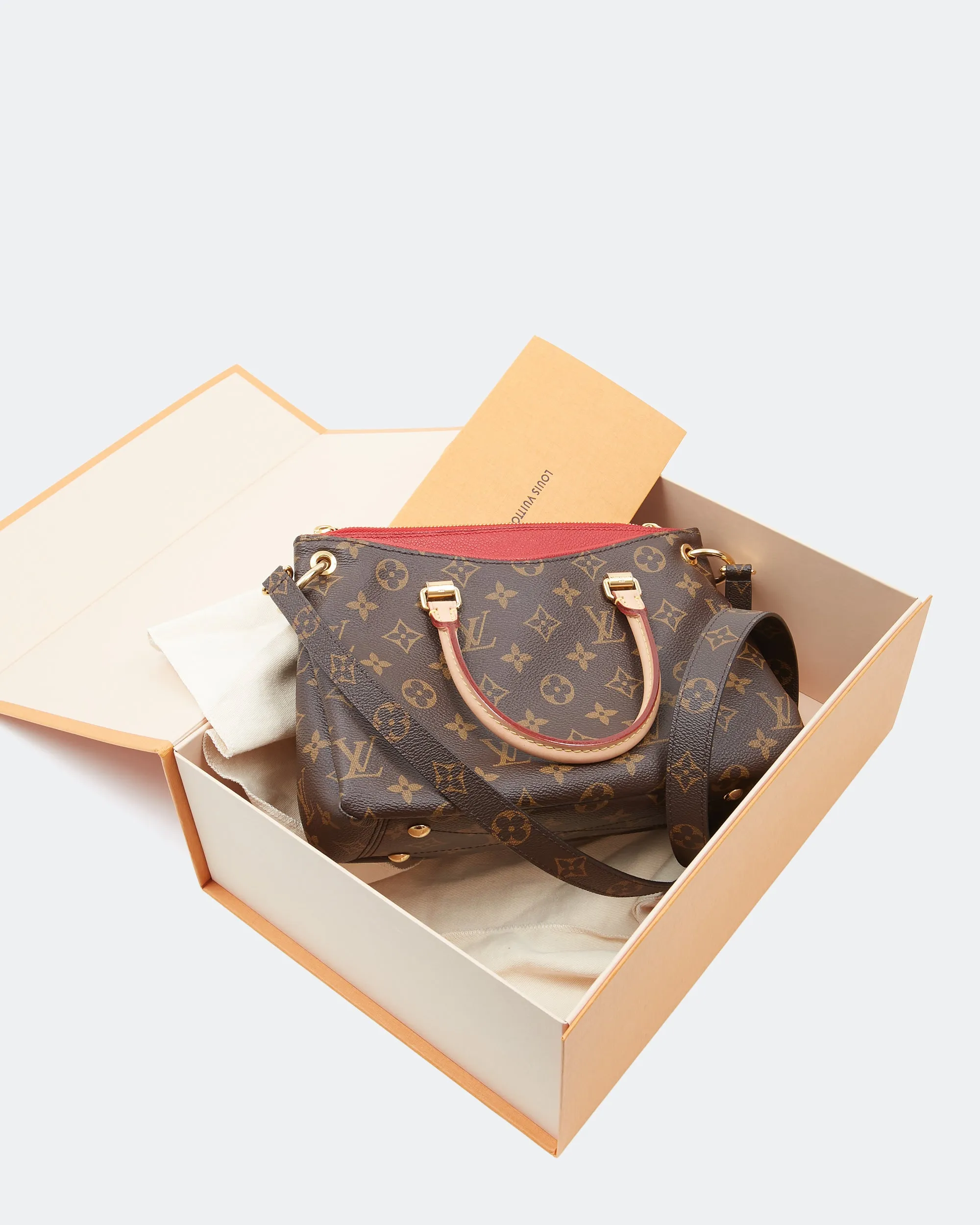 Louis Vuitton Monogram Canvas & Red Leather Pallas BB Bag