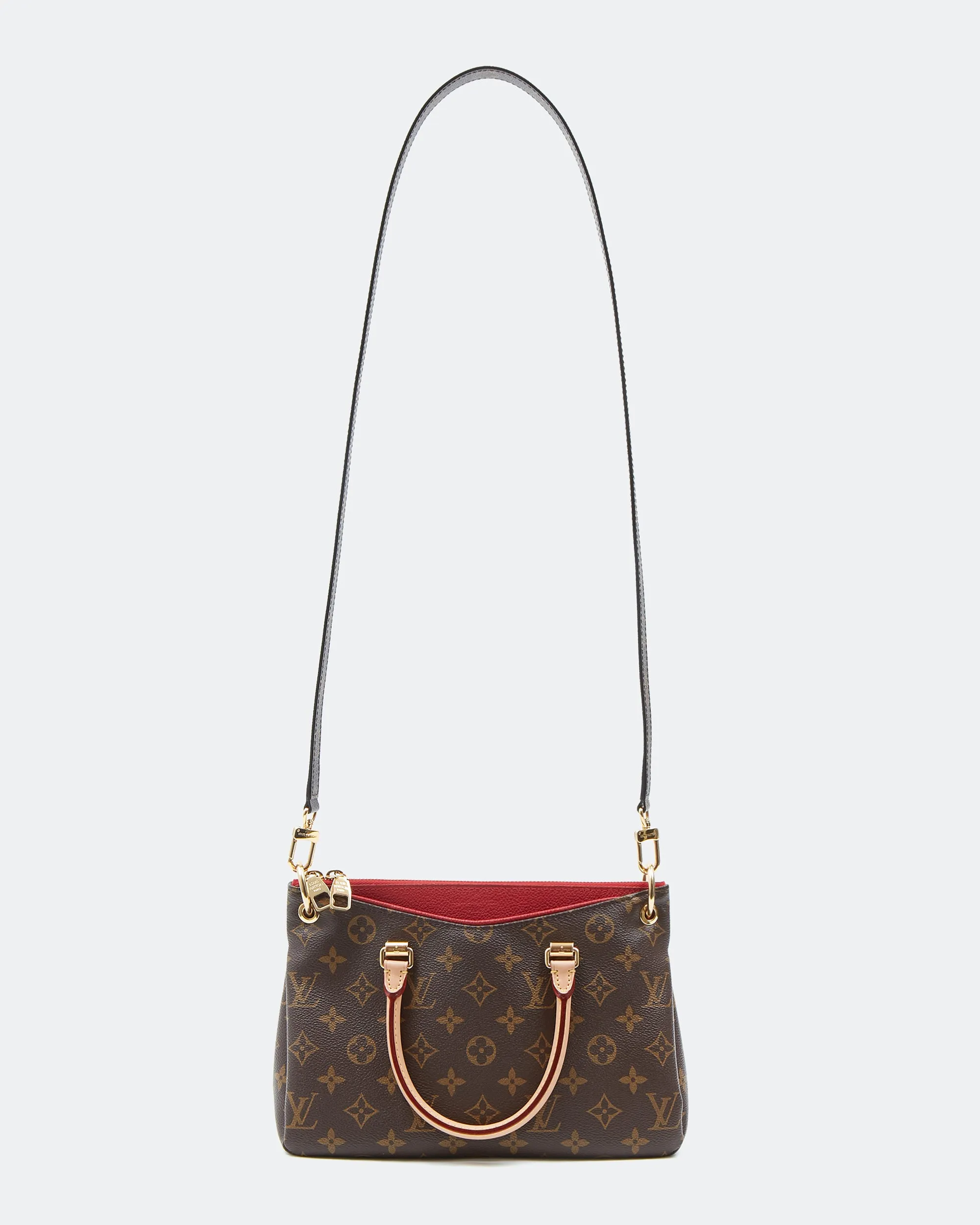 Louis Vuitton Monogram Canvas & Red Leather Pallas BB Bag