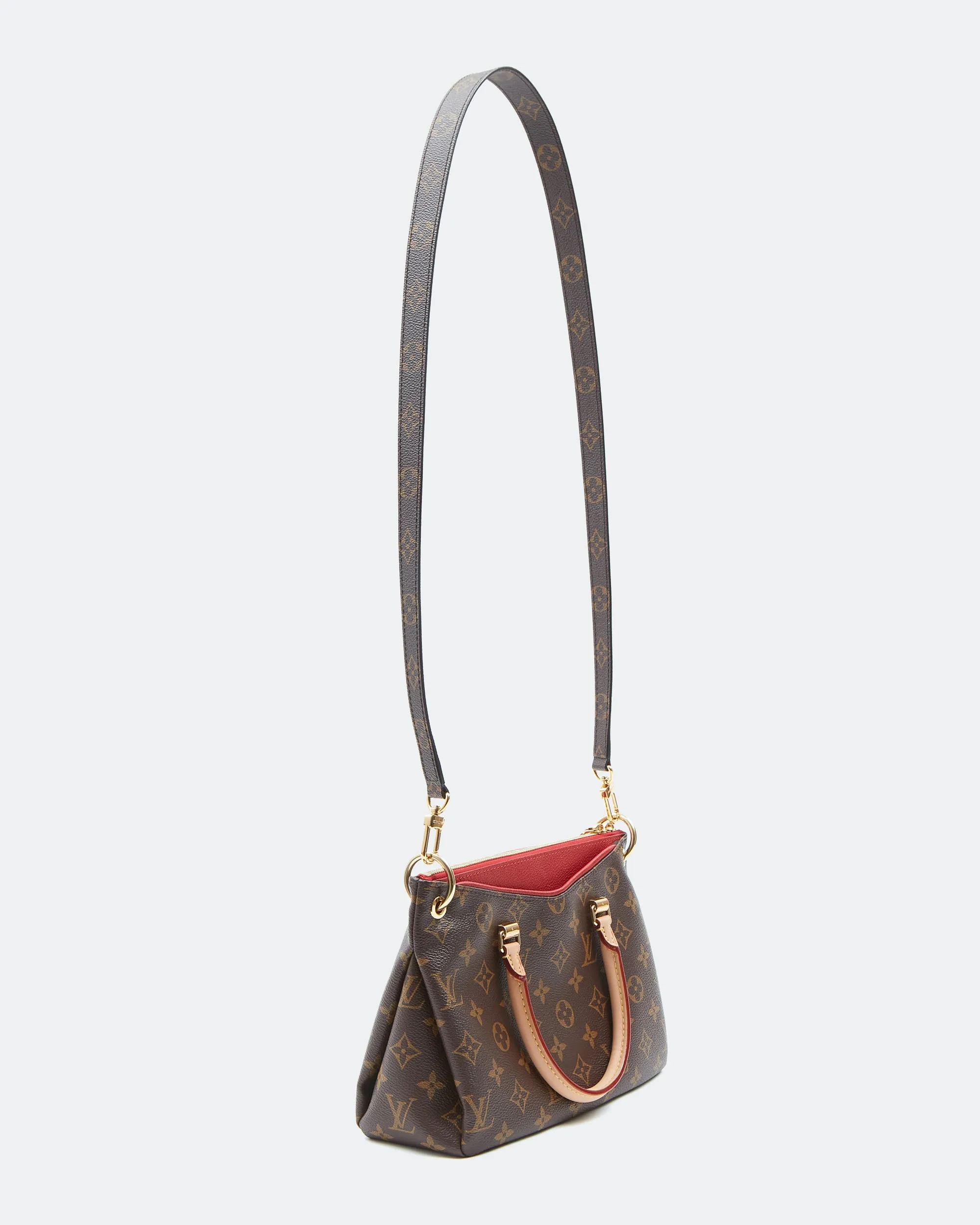 Louis Vuitton Monogram Canvas & Red Leather Pallas BB Bag