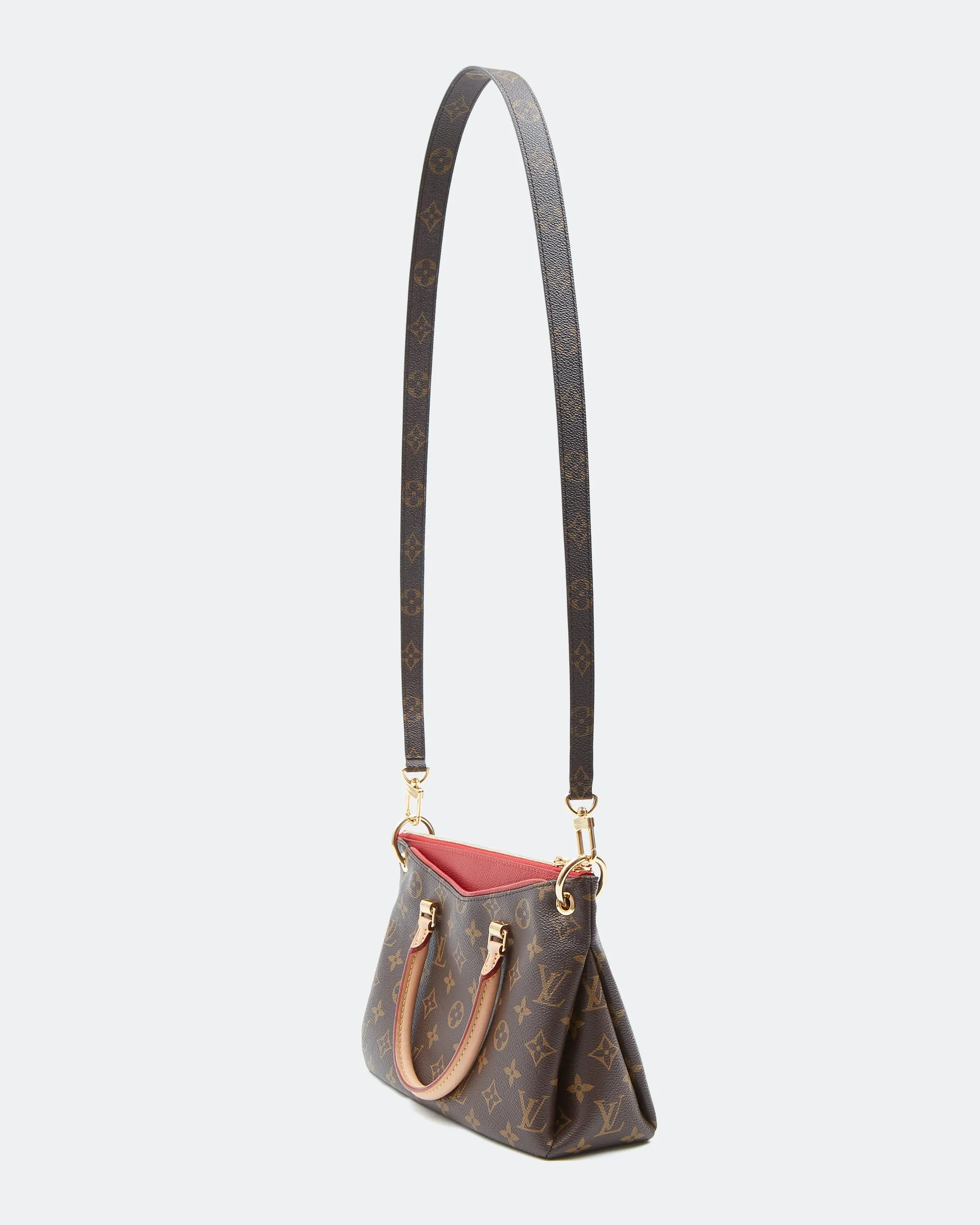 Louis Vuitton Monogram Canvas & Red Leather Pallas BB Bag