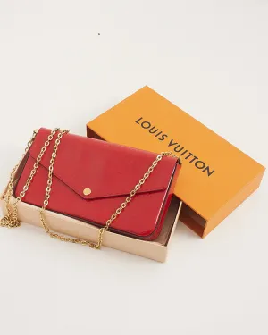 Louis Vuitton Red/Pink (Framboise) Monogram Vernis Felicie Pochette Bag