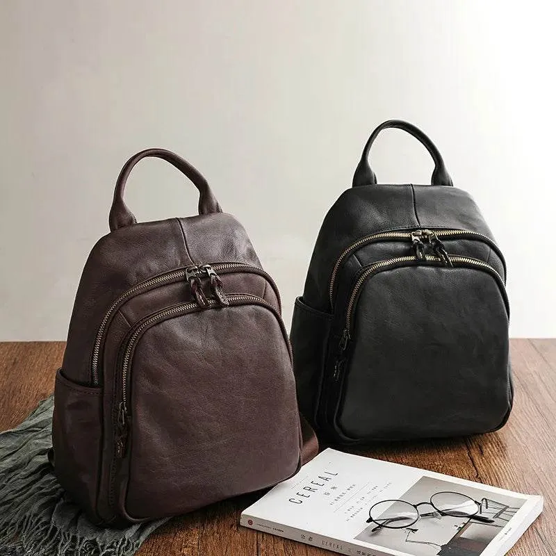 Luxury Designer Leather Backpack for Women Travel School Bag