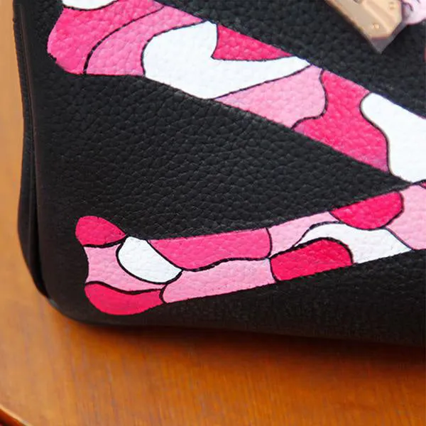 Magnificent Genuine Leather Graffiti Skull Designer Handbag